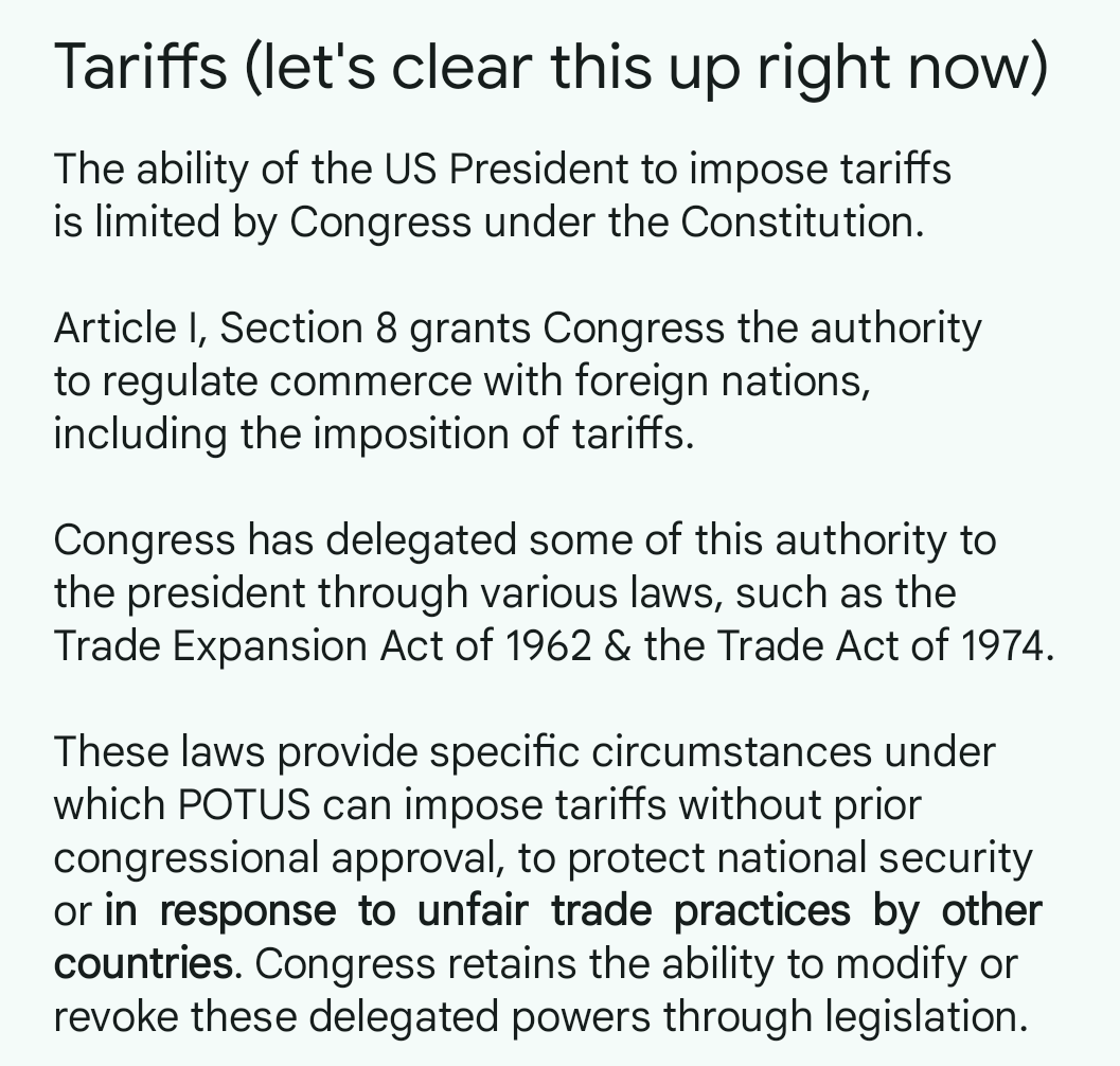 JDMacRoberts's tweet image. #tariffs #tariffs2025 #JustTheFacts #USConstitution — 2 of 2