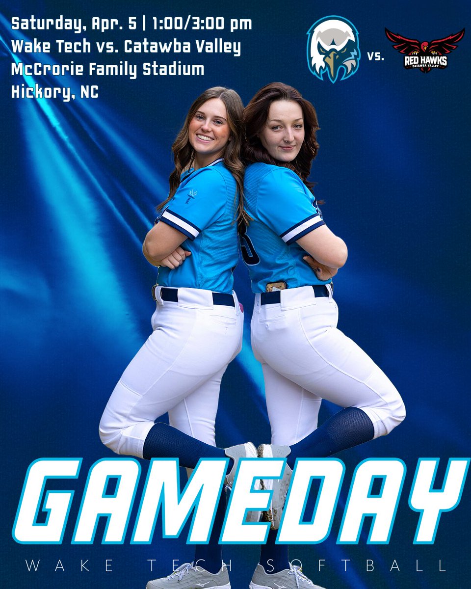 🥎 GAMEDAY
🆚 Catawba Valley
🕐 1:00/3:00 pm
📍 McCrorie Family Stadium (Hickory, NC)