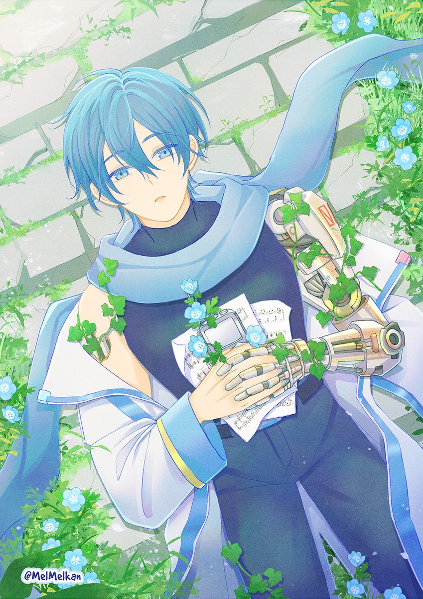 MelMelkan's tweet photo. 🌿🎹

 #KAITO #VOCALOID https://t.co/Pl89FyAifv