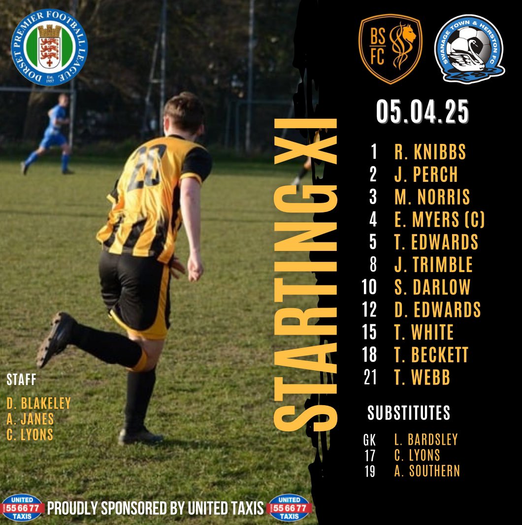Bournemouth Sports FC (@bmouthsportsfc) on Twitter photo Hereβs how we lineup today for our league cup game against <a href="/SwanageFC/">Swanage Town & Herston FC</a>. COYS ππ€
<a href="/DPL_official/">Dorset Premier Football League</a> <a href="/DorsetFootball/">Dorset Football</a> <a href="/swsportsnews/">South West Sports News</a> <a href="/Dorsetechosport/">Dorset Echo Sport</a> <a href="/BmthEchoSport/">Bournemouth Echo Sport</a>
Sponsored by <a href="/UnitedTaxis/">United Taxis</a> π Hereβs how we lineup today for our league cup game against <a href="/SwanageFC/">Swanage Town & Herston FC</a>. COYS ππ€
<a href="/DPL_official/">Dorset Premier Football League</a> <a href="/DorsetFootball/">Dorset Football</a> <a href="/swsportsnews/">South West Sports News</a> <a href="/Dorsetechosport/">Dorset Echo Sport</a> <a href="/BmthEchoSport/">Bournemouth Echo Sport</a>
Sponsored by <a href="/UnitedTaxis/">United Taxis</a> π