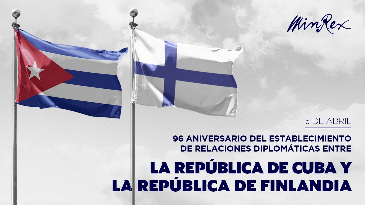 #Cuba 🇨🇺 y #Finlandia 🇫🇮 celebran el 96 aniversario del establecimiento de sus relaciones diplomáticas.

Ratificamos la voluntad de desarrollar las relaciones entre nuestros países.