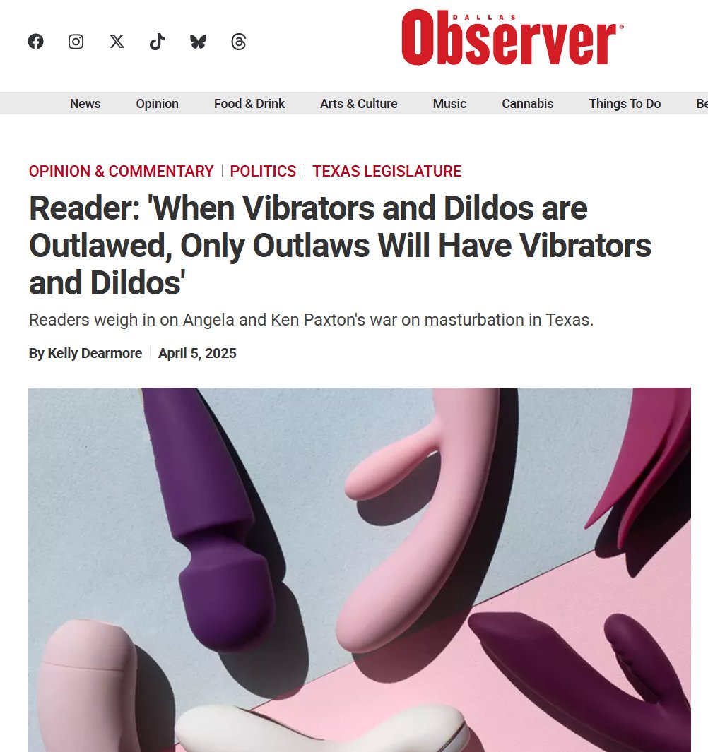 Liron Segev is TheTechieGuy (@liron_segev) on Twitter photo Can you get more of a Texan headline than this?
I put it to you that you can not
🤣
Well played <a href="/dallas_observer/">Dallas Observer</a> 👏
dallasobserver.com/news/when-vibr… Can you get more of a Texan headline than this?
I put it to you that you can not
🤣
Well played <a href="/dallas_observer/">Dallas Observer</a> 👏
dallasobserver.com/news/when-vibr…