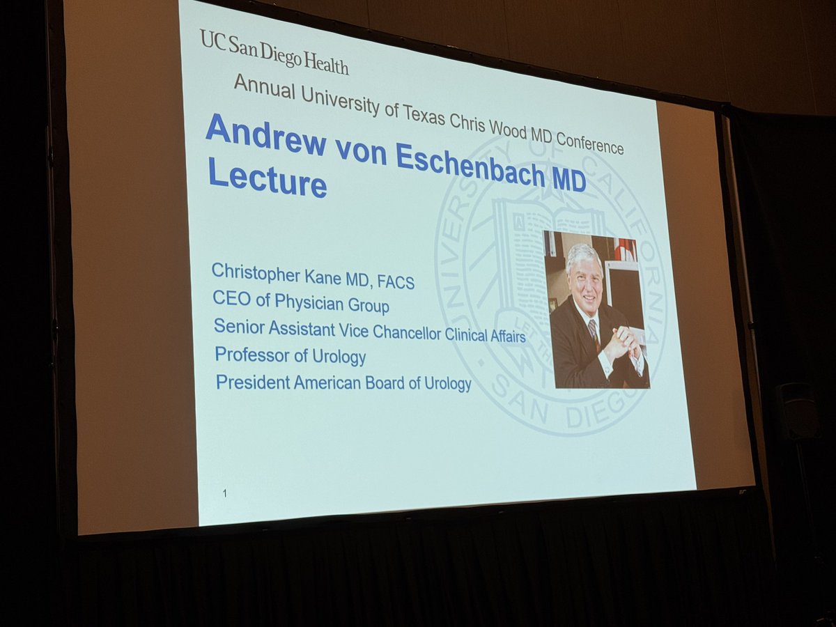 Matt Campbell MD, MS (@docmattcampbell) on Twitter photo First up at day 2 UT Christopher G Wood meeting in Austin is the Dr Andrew von Eschenbach lecture with Dr Chris Kane <a href="/cjkane10/">Christopher J. Kane</a> from <a href="/UCSDCancer/">UC San Diego Health Moores Cancer Center</a> focusing on management of patients with prostate cancer who experience PSA recurrence. Great talk and contributions to the field. First up at day 2 UT Christopher G Wood meeting in Austin is the Dr Andrew von Eschenbach lecture with Dr Chris Kane <a href="/cjkane10/">Christopher J. Kane</a> from <a href="/UCSDCancer/">UC San Diego Health Moores Cancer Center</a> focusing on management of patients with prostate cancer who experience PSA recurrence. Great talk and contributions to the field.