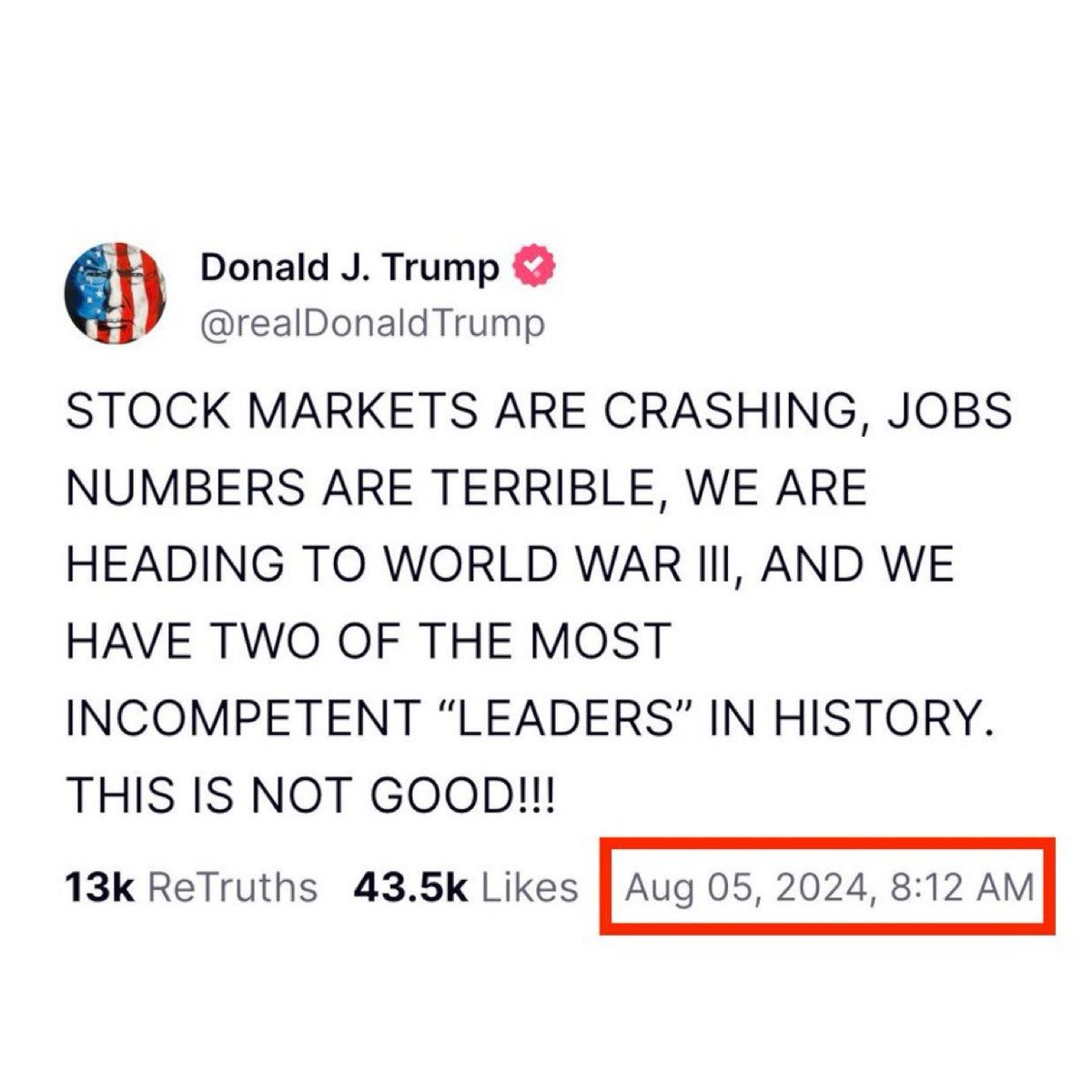 Agreeing with <a href="/realDonaldTrump/">Donald J. Trump</a> was not on my bingo card!!  Add the USA to his list of bankruptcies!!  #stockmarketcrash #TrumpTariffs