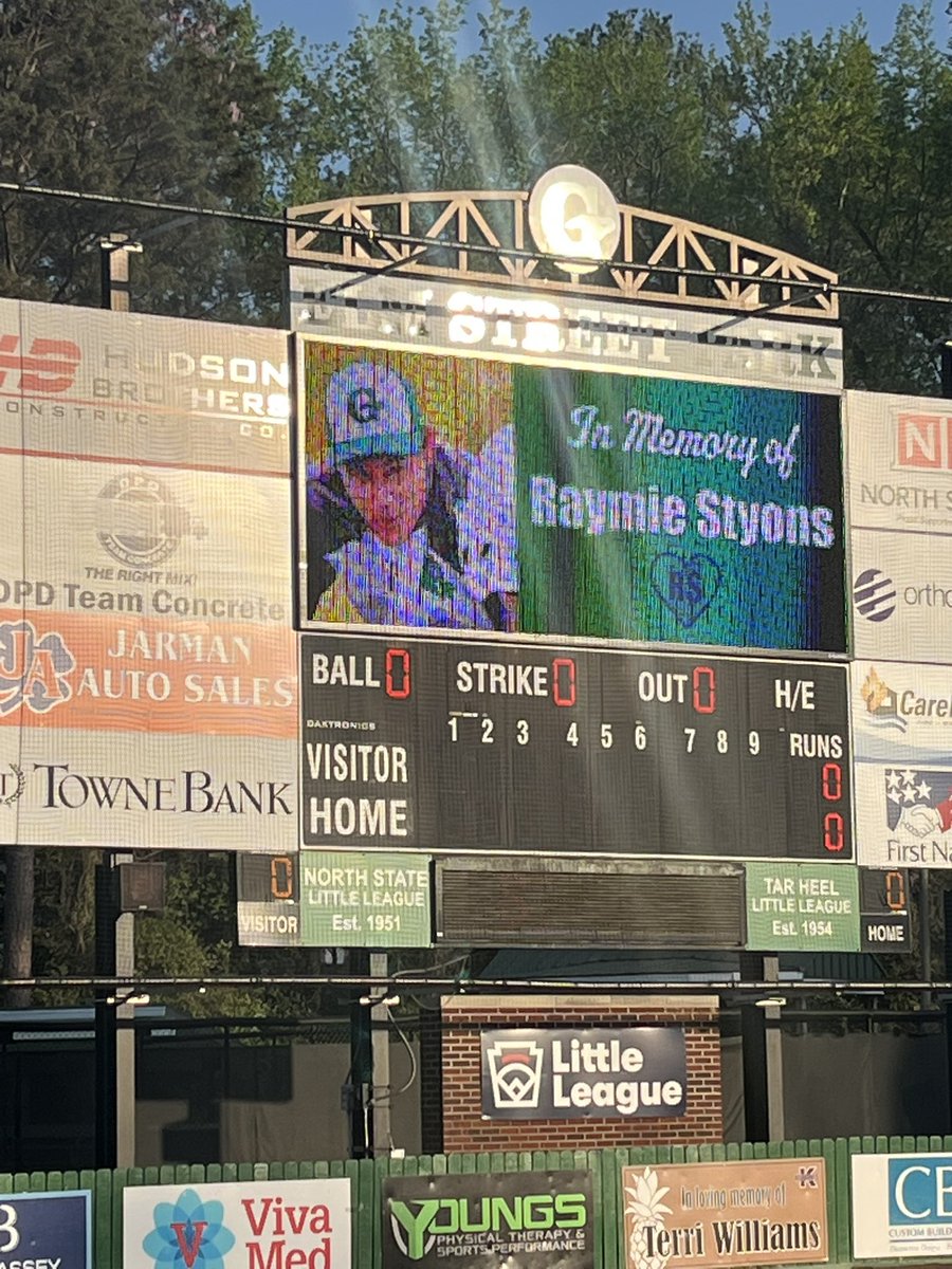 Opening Ceremonies/Opening Night last night, for the 75th Greenville Little Leagues Season in Greenville, NC. 
COMMUNITY BASEBALL still matters GREATLY here. Remembering last year’s achievements. Honoring legacies. Celebrating this year’s 16 Major League Teams. 
#CommunitySports