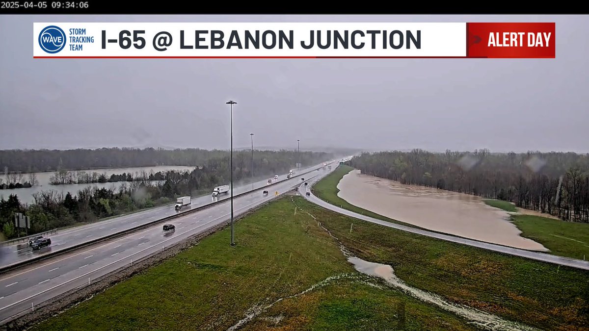THE ROLLING FORK River is getting close to reaching I-65. It will continue to rise to levels not reached since 1997.