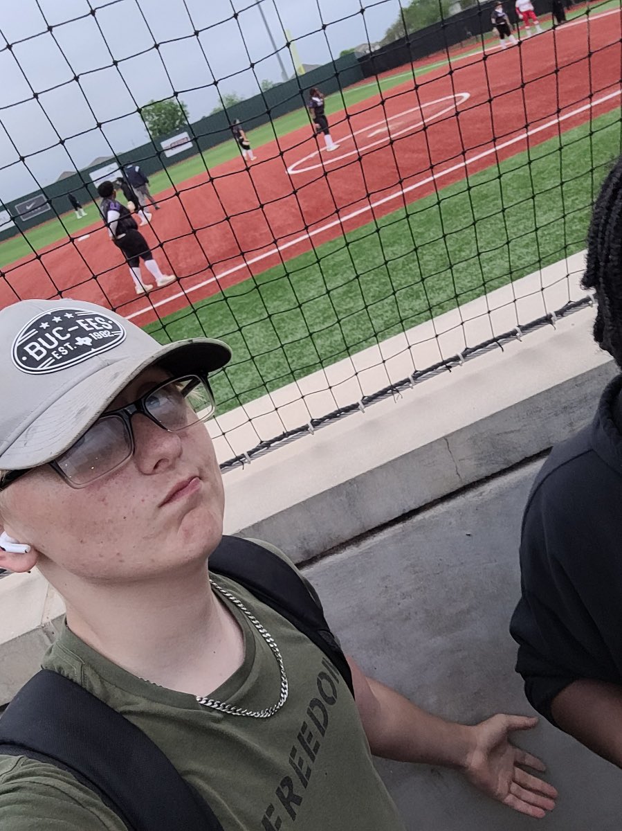 Team member Jacob Bishop out supporting baseball after a great time competing with the squad in the Bronco Challenge Track Meet.