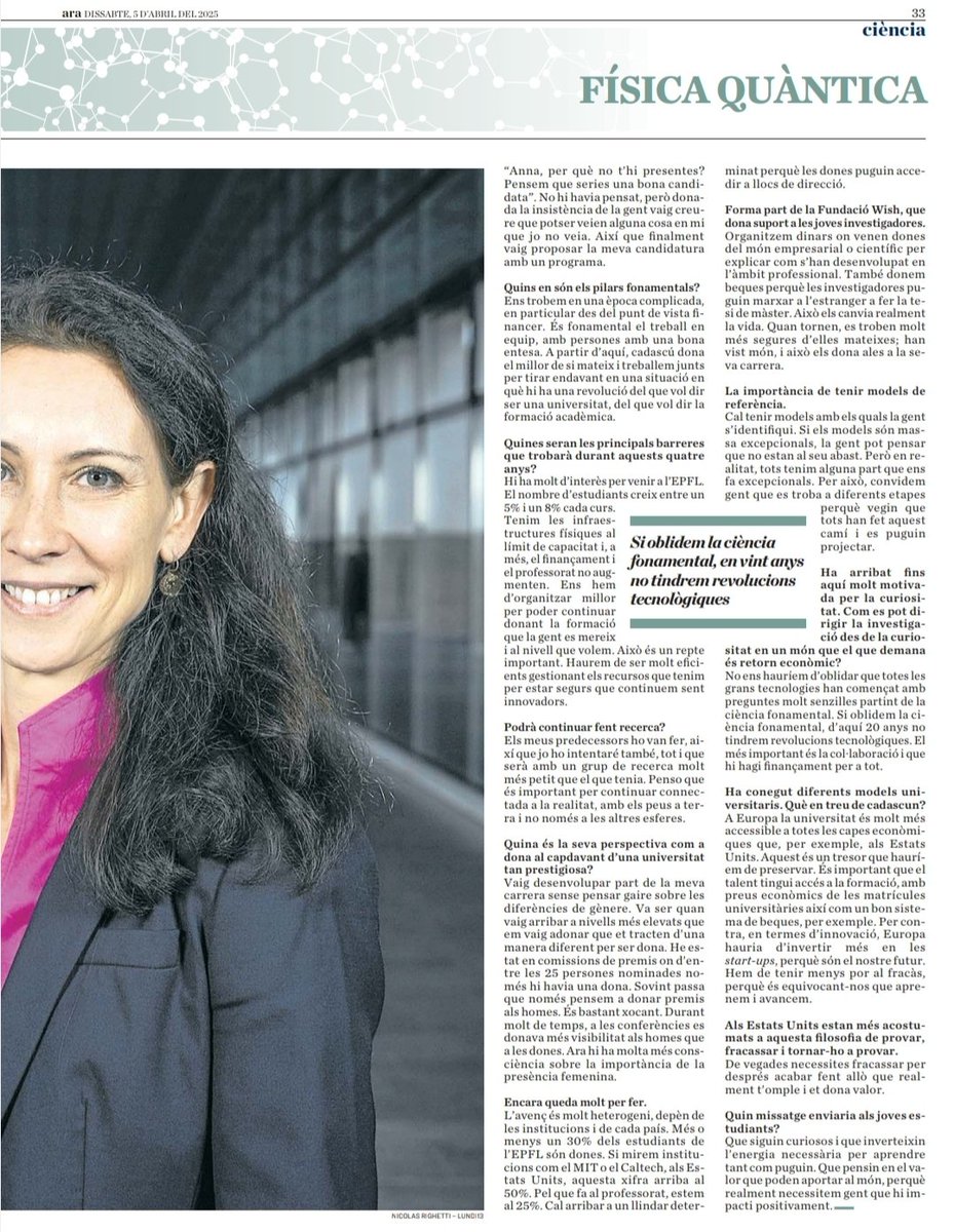 Anna Foncuberta <a href="/i_morral/">Anna Fontcuberta i Morral</a> , una calderina presidint una institució científica mundial com és l'<a href="/EPFL/">EPFL</a> .  "..és equivocant-nos que aprenem i avancem". L'error com a camí cap a l'aprenentatge, a l'escola també.