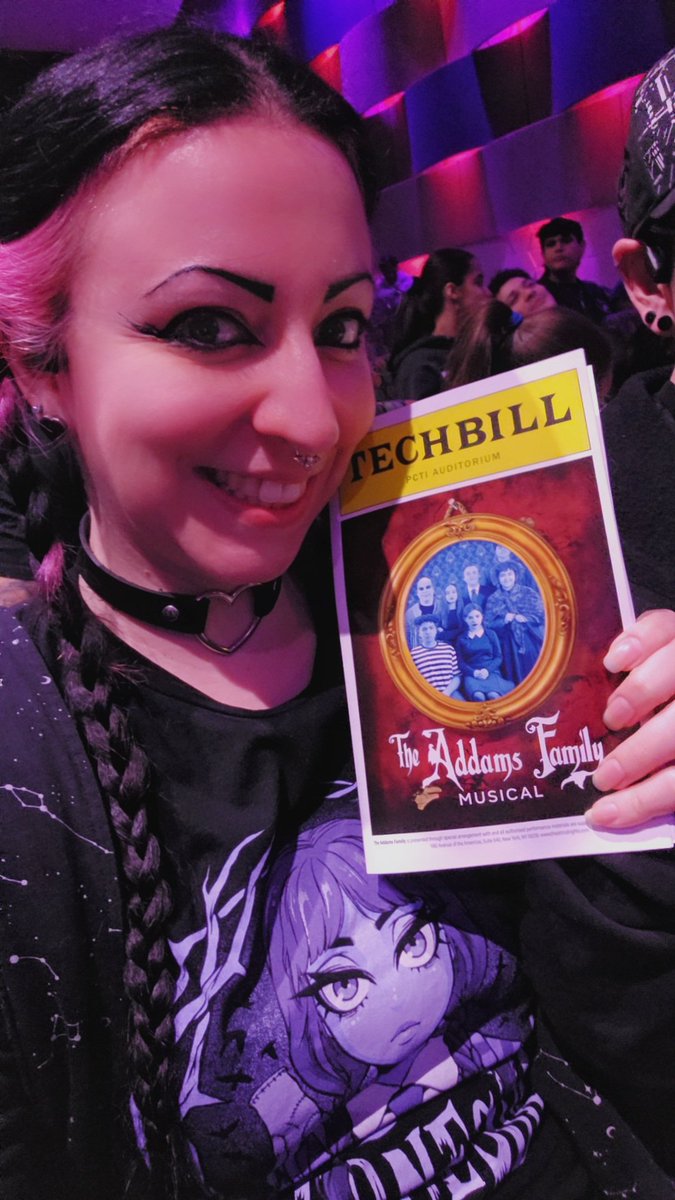 NekomimiKira's tweet photo. Last night the school my mom works for put on a musical of The Addams Family. This schhol is SO impressive with their set designs, acting, singing, & story writing. It was super well done & really cute. Despite still being sick, I quite enjoyed myself. HeHe!
#AddamsFamily #PCTI https://t.co/HGDVhihG4T