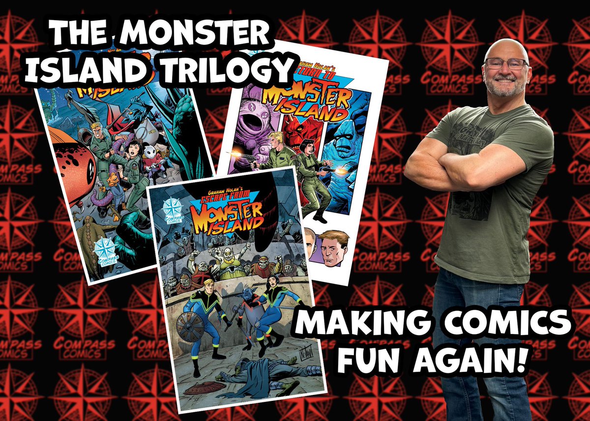 gnolan12's tweet image. Were you once a lover of #comicbooks and left because the stories became pretentious and woke?
Let me invite you to try any of the Compass Comics line of books. Sci-fi, horror, adventure, and always FUN!
Our latest book, currently funding on @Indiegogo , is ESCAPE FROM MONSTER…