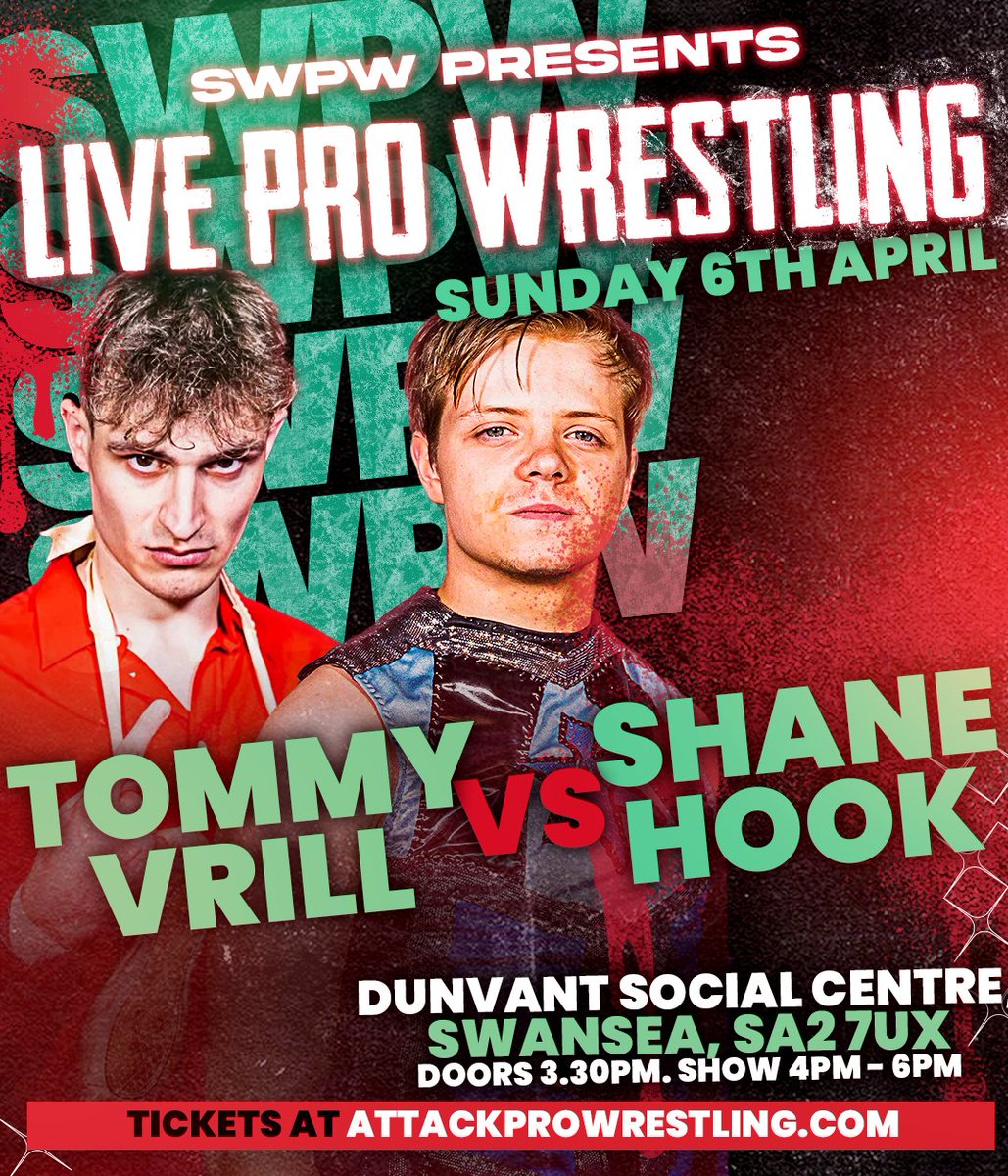 TOMORROW IN SWANSEA!

Come and watch our sister promotion SWPW at Dunvant Social Centre tomorrow at 3.30pm!

Remaining tickets ⬇️
🎟️ringsideworld.co.uk/events.php?id=…