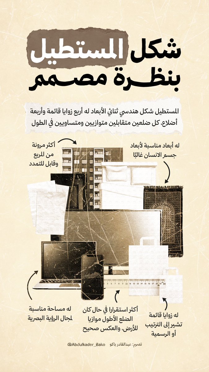 شكل المستطيل بنظرة مصمم 🔍✨