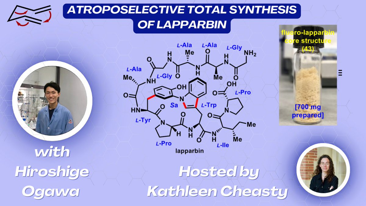 Synthesis Workshop (@matthewhorwitz1) on Twitter photo Join us today for another incredible total synthesis talk!!
This week: Atroposelective Total Synthesis of Lapparbin with Hiroshige Ogawa
Link: youtu.be/tjn_gLme8dE
Thanks to Kathleen for hosting/editing!!
<a href="/angew_chem/">Angewandte Chemie</a> doi.org/10.1002/anie.2… Join us today for another incredible total synthesis talk!!
This week: Atroposelective Total Synthesis of Lapparbin with Hiroshige Ogawa
Link: youtu.be/tjn_gLme8dE
Thanks to Kathleen for hosting/editing!!
<a href="/angew_chem/">Angewandte Chemie</a> doi.org/10.1002/anie.2…