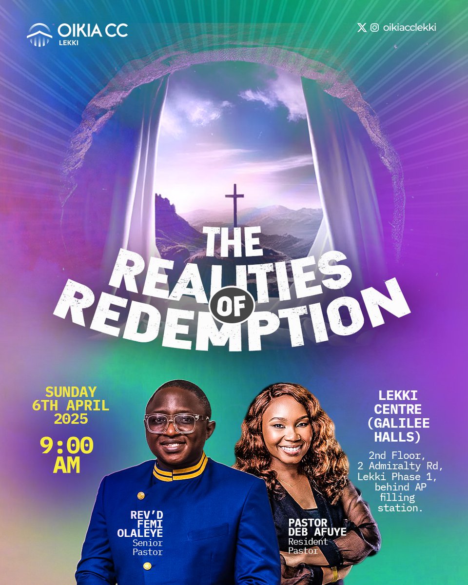 Join us tomorrow as we joyfully welcome our Senior Pastor, Revd. Femi Olaleye, for a powerful and refreshing time in God's presence. 

Come expectant for a life-transforming fellowship. See you there!

Time: 9AM.