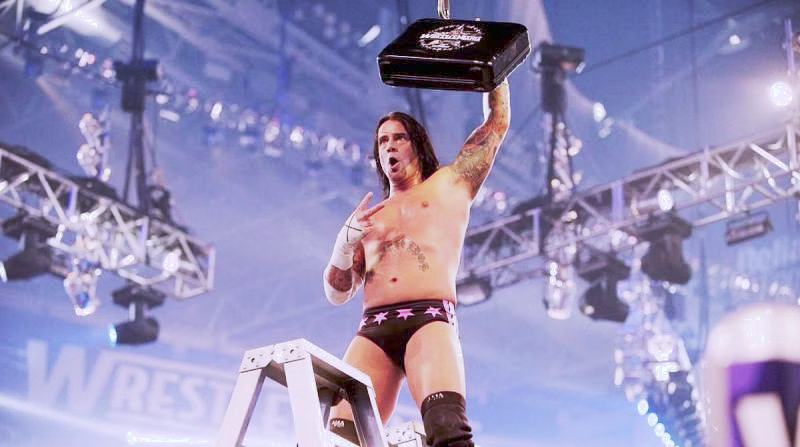 wrestle_hist's tweet photo. 4/5/2009  

CM Punk won the Money in the Bank Ladder Match for the second time at WrestleMania XXV from Reliant Stadium in Houston, Texas. 

#WWE #WrestleManiaXXV #CMPunk #Christian #Finlay #Kane #KofiKingston #MarkHenry #MVP #SheltonBenjamin #MoneyInTheBankLadderMatch https://t.co/cfO2aHHap4