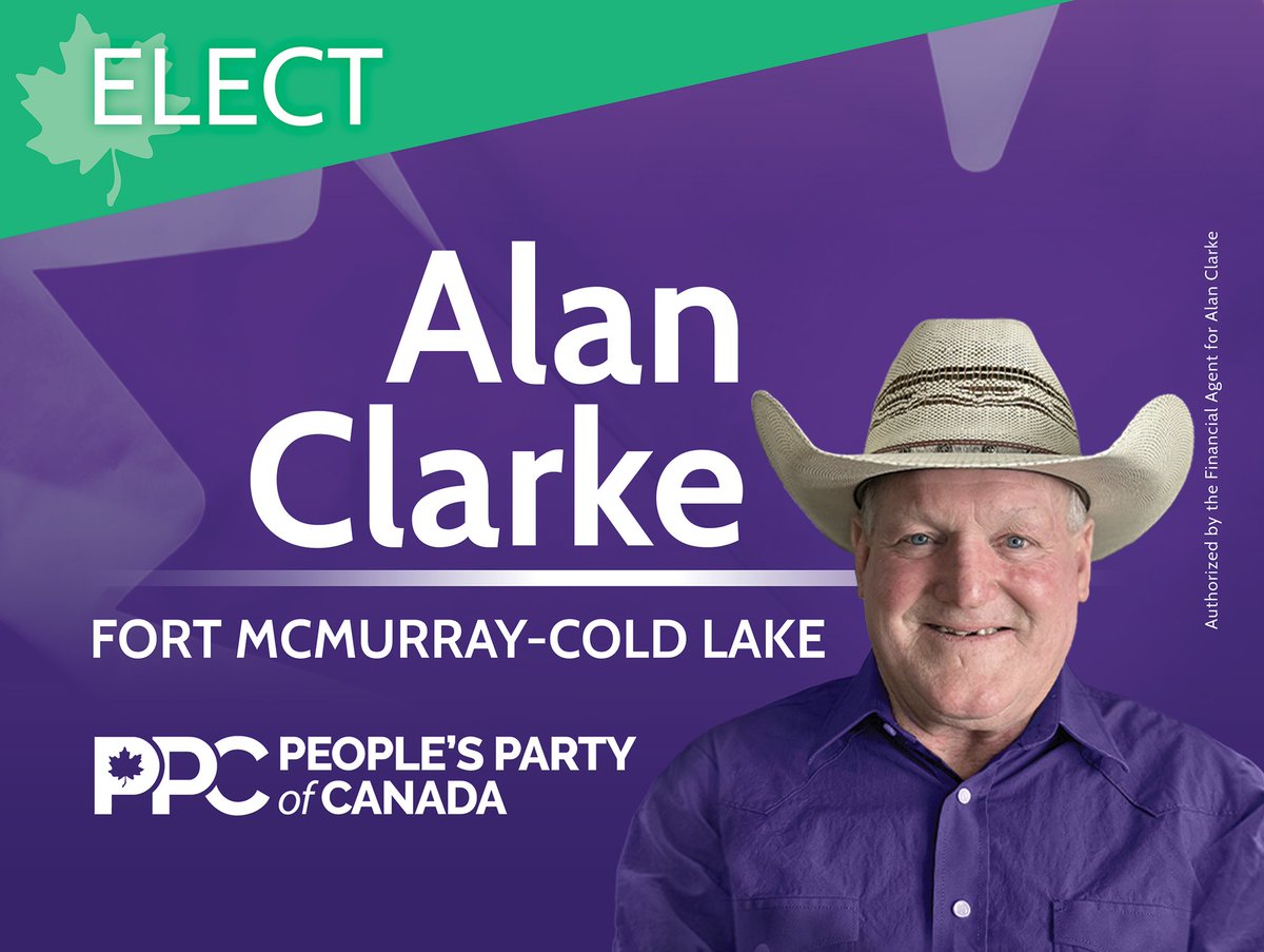 AlanClarke90309's tweet image. A little political bio: past conservative president, reform policy co-chair, agriculture critic, property rights and electoral reform advocate. Alberta First‼️ UCP Member. Cheers! Alan Clarke 💜 PPC Candidate Fort McMurray-Cold Lake, Alberta 🇨🇦 &quot;ya mess with the bull Ottawa you…