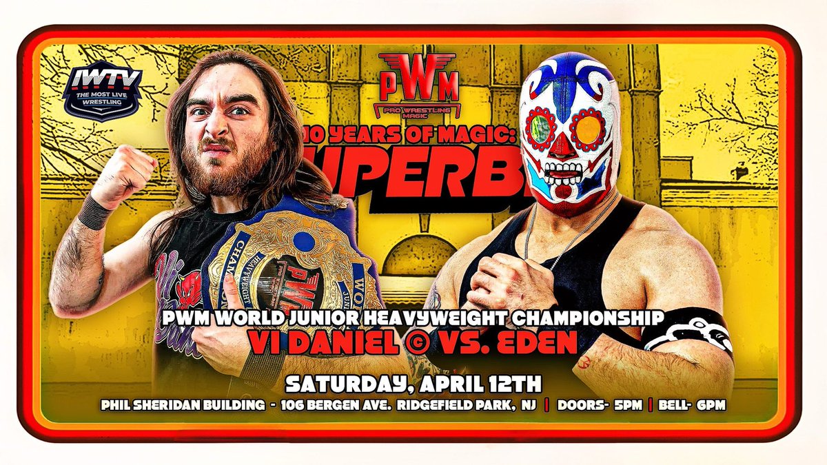 WrestlingMagic's tweet photo. One Week To Go! 

@Revolver_Reiman VS @CheeseburgerROH 

@signed8x10 VS @ElijahEden_ 

@RuthlessLaLa @TheIsaiahWolf VS @OliverMFPW &amp; Daniel Alexander 

https://t.co/KlqFXIUAtQ @indiewrestling 

#10YearsOfMagic https://t.co/leJe6EwkVy