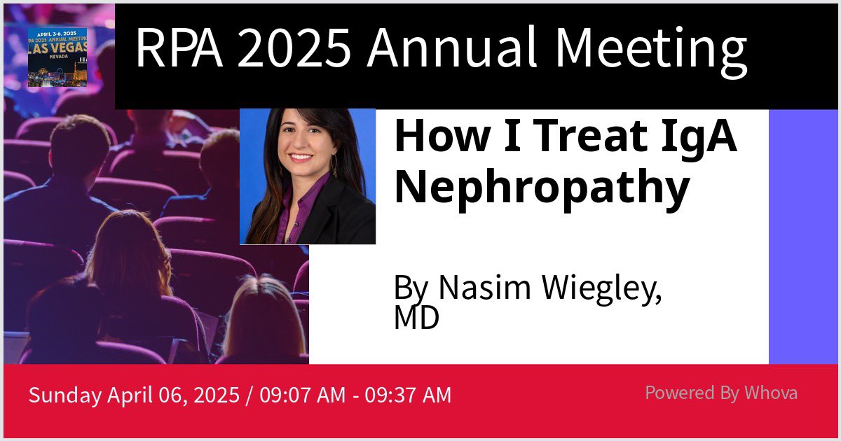 Nasim Wiegley, MD, FASN (@nwiegley) on Twitter photo Excited to be at #RPA2025 this weekend, presenting on #IgANephropathy. Looking forward to connecting with friends and meet new ones!
<a href="/RPANephrology/">RPA-Nephrology</a> Excited to be at #RPA2025 this weekend, presenting on #IgANephropathy. Looking forward to connecting with friends and meet new ones!
<a href="/RPANephrology/">RPA-Nephrology</a>