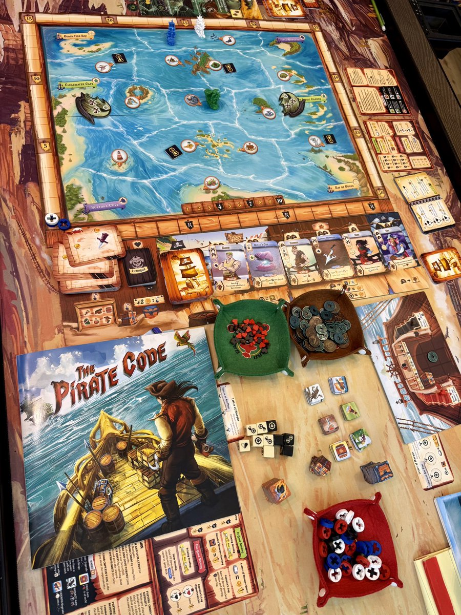 BJ from BoardGameGumbo (@boardgamegumbo) on Twitter photo Setting up the first play of The Pirate Code from <a href="/FinalFrontierG/">Final Frontier Games</a> coming soon to <a href="/Kickstarter/">Kickstarter</a> ! Deck building, swashbuckling, pirates, and intrigue! Setting up the first play of The Pirate Code from <a href="/FinalFrontierG/">Final Frontier Games</a> coming soon to <a href="/Kickstarter/">Kickstarter</a> ! Deck building, swashbuckling, pirates, and intrigue!