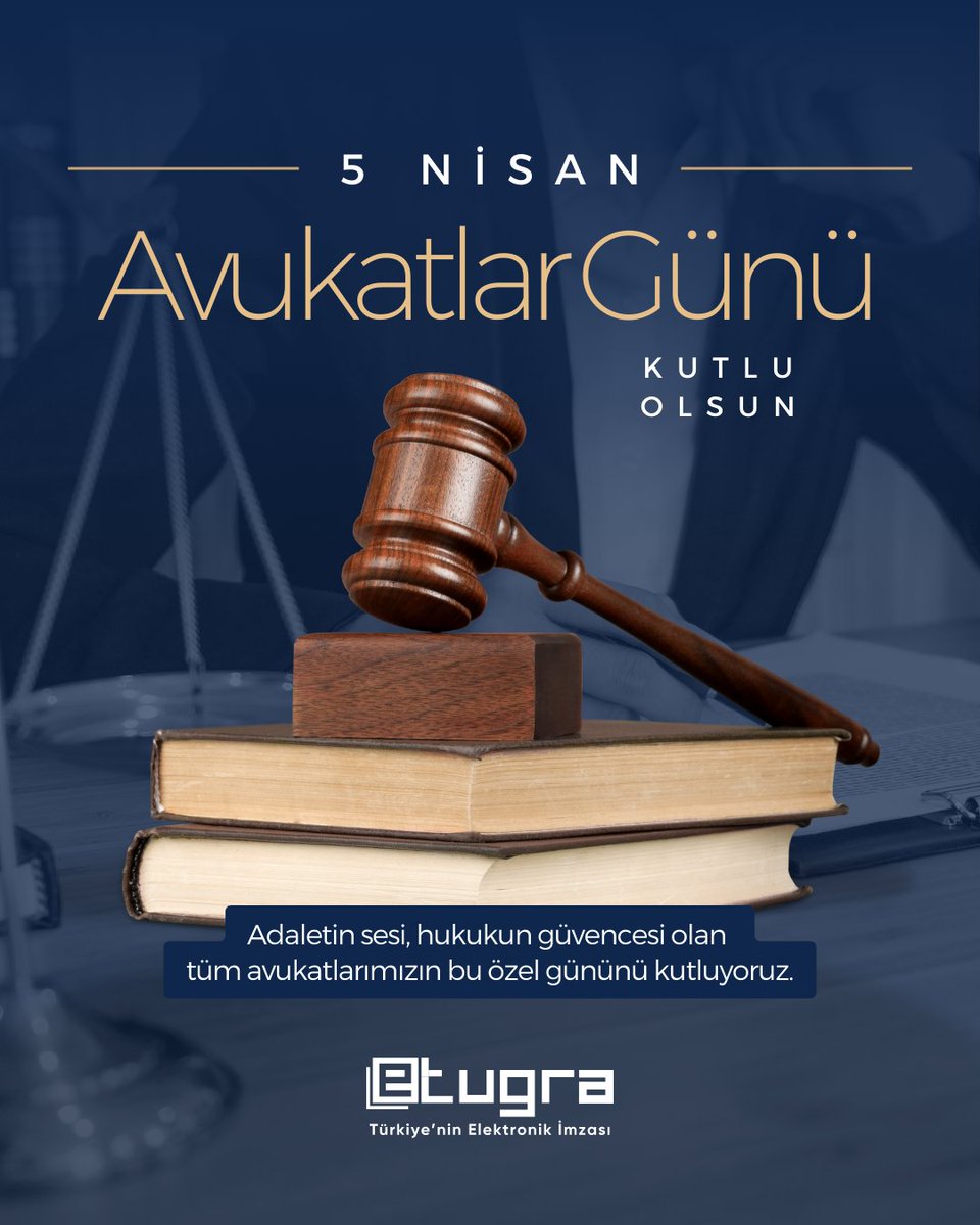 5 Nisan Avukatlar Günü Kutlu Olsun! ⚖️

Adaletin sesi, hukukun güvencesi olan tüm avukatlarımızın bu özel gününü kutluyoruz.

Hak arayışının her adımında yanımızda olan, adalet için gecesini gündüzüne katan avukatlarımız, dijitalleşen dünyada e-imza ile işlerini daha hızlı, daha