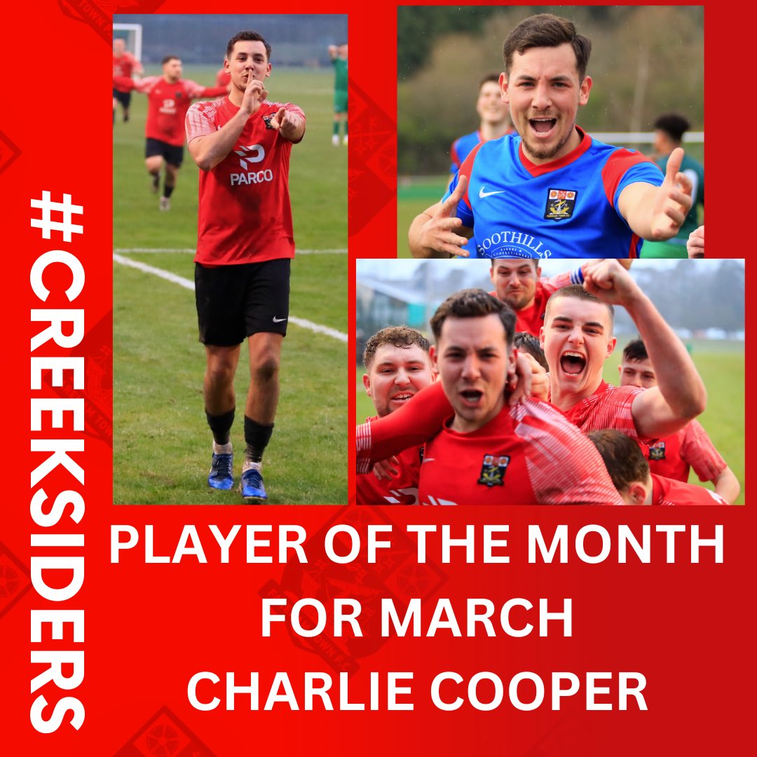 ***POTM***

We are pleased to announce that our Player of the Month for March is…..

CHARLIE COOPER

<a href="/CharlieCooper67/">Charlie Cooper</a> 
#CC7
#CC9
#Ted

#Creeksiders ❤️🖤