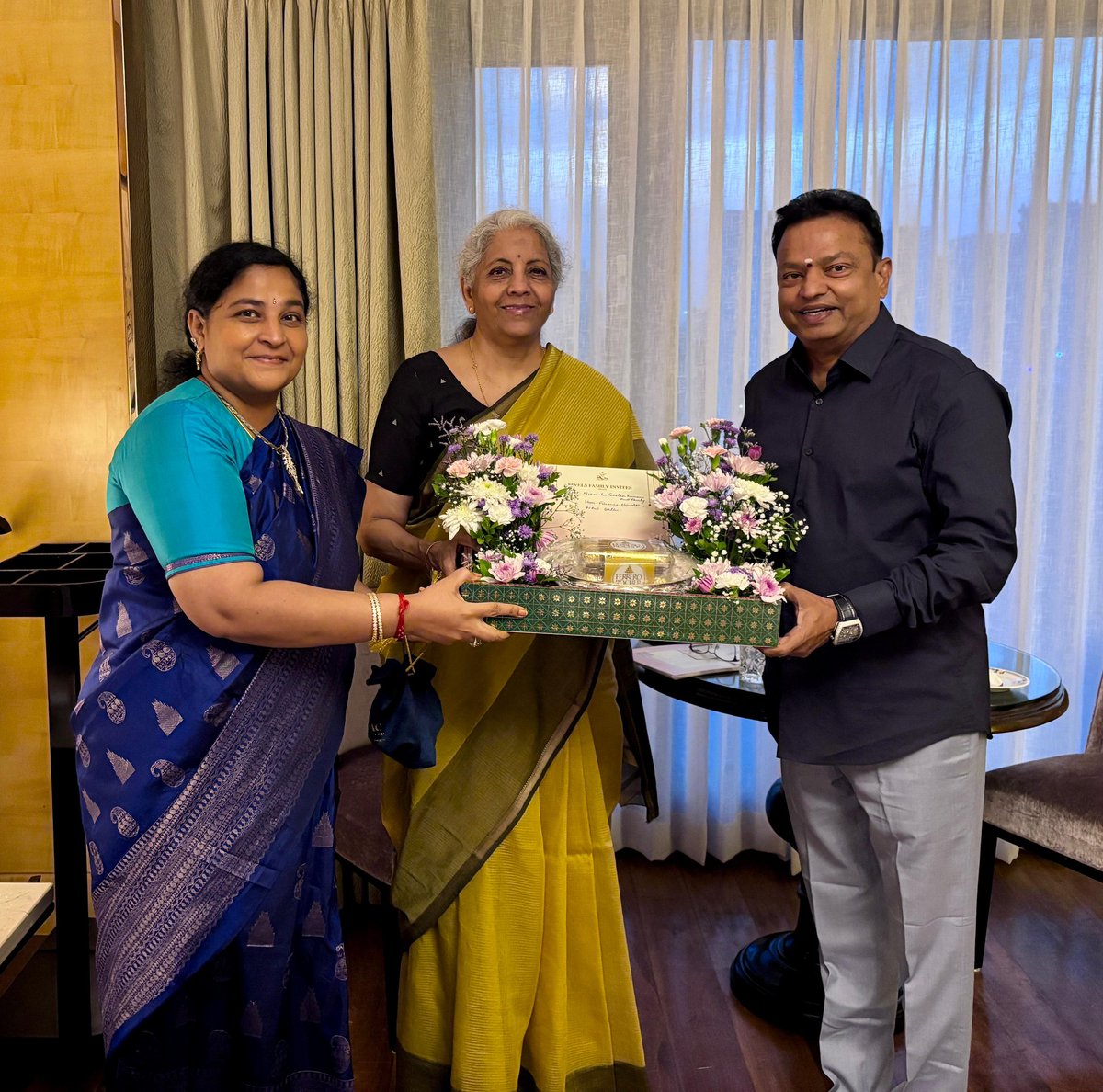 Nirmala Sitharaman Office (@nsitharamanoffc) on Twitter photo Dr. Ishari K Ganesh (<a href="/IshariKGanesh/">Dr Ishari K Ganesh</a>), Founder & Chancellor, VELS University, calls on Tmt. <a href="/nsitharaman/">Nirmala Sitharaman</a> in Chennai, Tamil Nadu. Dr. Ishari K Ganesh (<a href="/IshariKGanesh/">Dr Ishari K Ganesh</a>), Founder & Chancellor, VELS University, calls on Tmt. <a href="/nsitharaman/">Nirmala Sitharaman</a> in Chennai, Tamil Nadu.