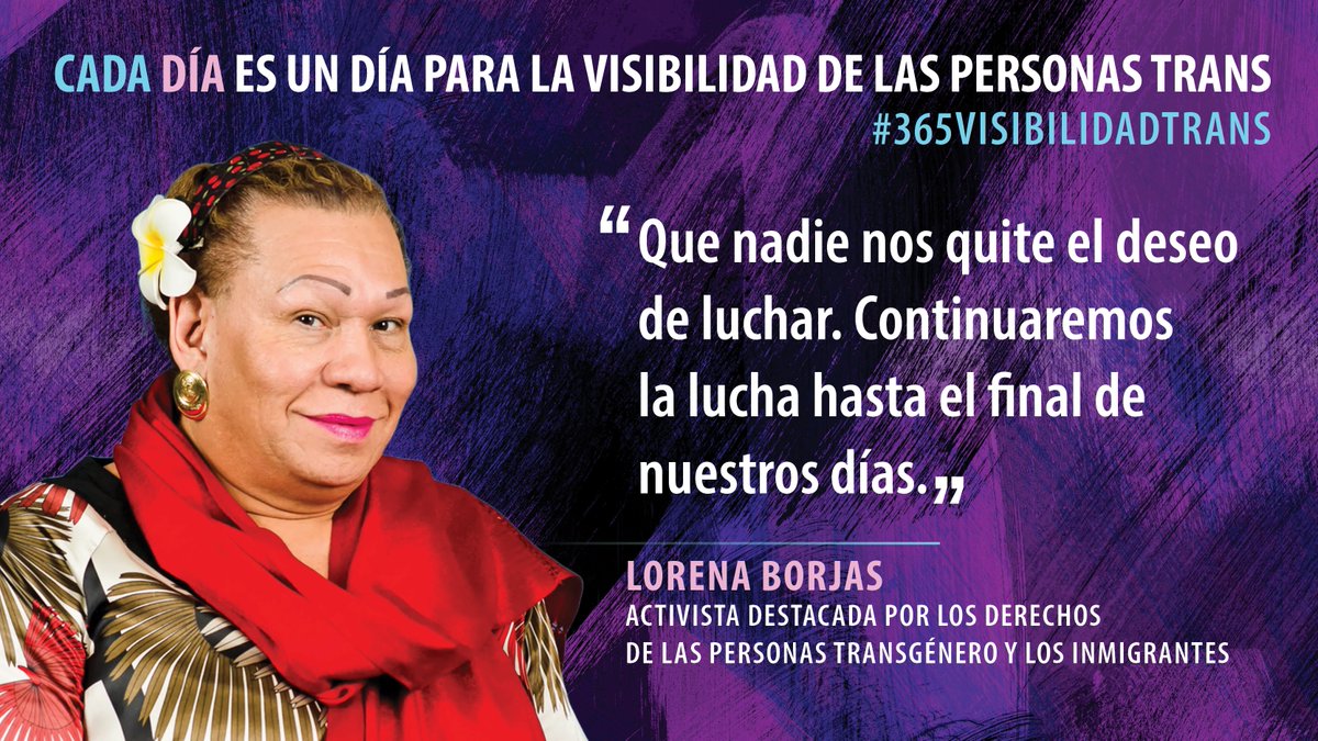 Amida Care (@amidacareny) on Twitter photo Lorena Borjas fue la fundadora de <a href="/CITGny/">Colectivo TRANSgrediendo®</a>. Trabajó sin parar para asegurar que las trabajadoras sexuales transgénero tuvieran acceso al cuidado comunitario.
¿Quién debería ser el siguiente líder de #365VisibilidadTrans? <a href="/CHNNYC/">Community Health Net</a> @dest2morrow <a href="/NYTransAdvocacy/">New York Transgender Advocacy Group</a> @NewPrideAgenda Lorena Borjas fue la fundadora de <a href="/CITGny/">Colectivo TRANSgrediendo®</a>. Trabajó sin parar para asegurar que las trabajadoras sexuales transgénero tuvieran acceso al cuidado comunitario.
¿Quién debería ser el siguiente líder de #365VisibilidadTrans? <a href="/CHNNYC/">Community Health Net</a> @dest2morrow <a href="/NYTransAdvocacy/">New York Transgender Advocacy Group</a> @NewPrideAgenda