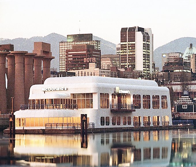 The McBarge, officially named the Friendship 500, was a floating McDonald's restaurant built for Expo 86 in Vancouver