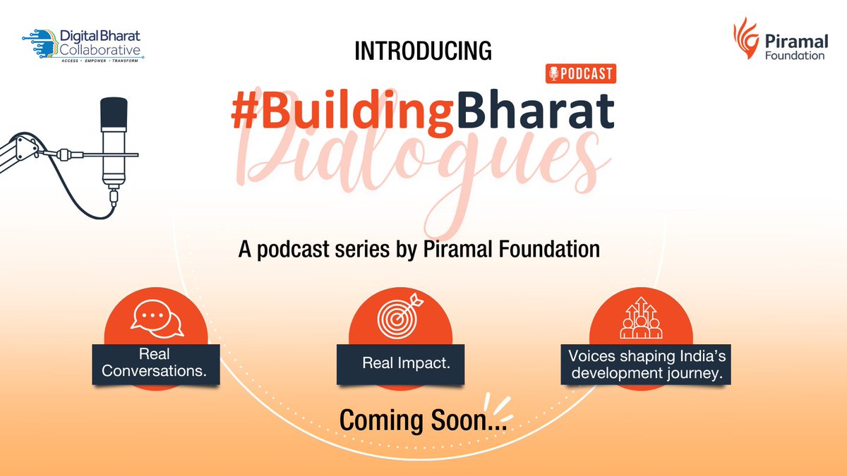 PiramalFdn's tweet image. Introducing #BuildingBharatDialogues — a new podcast series by Piramal Foundation.
A space for real conversations on India’s development journey.
Launching soon. Stay tuned.
#DevelopmentDialogue #PiramalFoundation #SocialImpact #BuildingBharatDialogues #DigitalBharatCollaborative