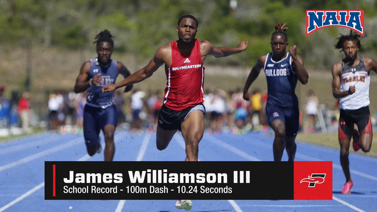 🚨RECORD BROKEN🚨

James Williamson III sets a new Southeastern University school record in the 100m dash!!! Sprinting a time of 10.24 seconds!!

#FuelTheFire🔥