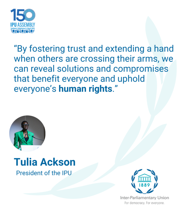 With great pride, I opened #IPU150 outlining the positive impact <a href="/IPUparliament/">IPUparliament</a> has had across its 150 Assemblies, how together our voices represent diverse peoples, cultures + perspectives, and the role parliamentary diplomacy has in the path to peace.
➡️ipu.org/150