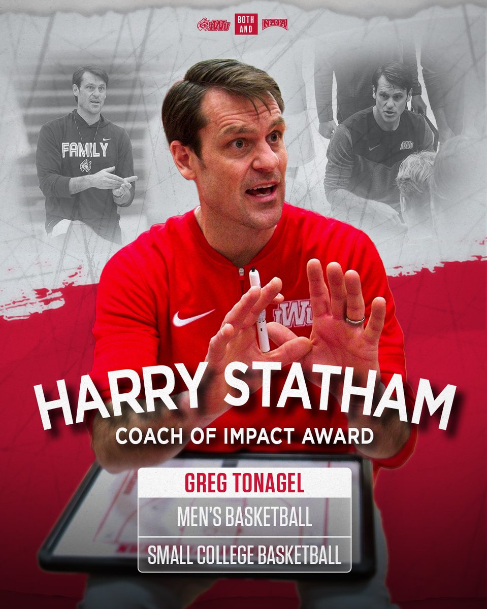 Indiana Wesleyan University Wildcats (@iwuwildcats) on Twitter photo COACH OF IMPACT 😼🏀
<a href="/smcollegehoops/">Small College Basketball</a> has named Greg Tonagel as the 2025 Harry Statham Coach of Impact! This award honors a coach that has used the power of the coaching platform to make a positive impact on players, coaches, and others.
📰 IWUWildcats.com
#BothAnd | COACH OF IMPACT 😼🏀
<a href="/smcollegehoops/">Small College Basketball</a> has named Greg Tonagel as the 2025 Harry Statham Coach of Impact! This award honors a coach that has used the power of the coaching platform to make a positive impact on players, coaches, and others.
📰 IWUWildcats.com
#BothAnd |