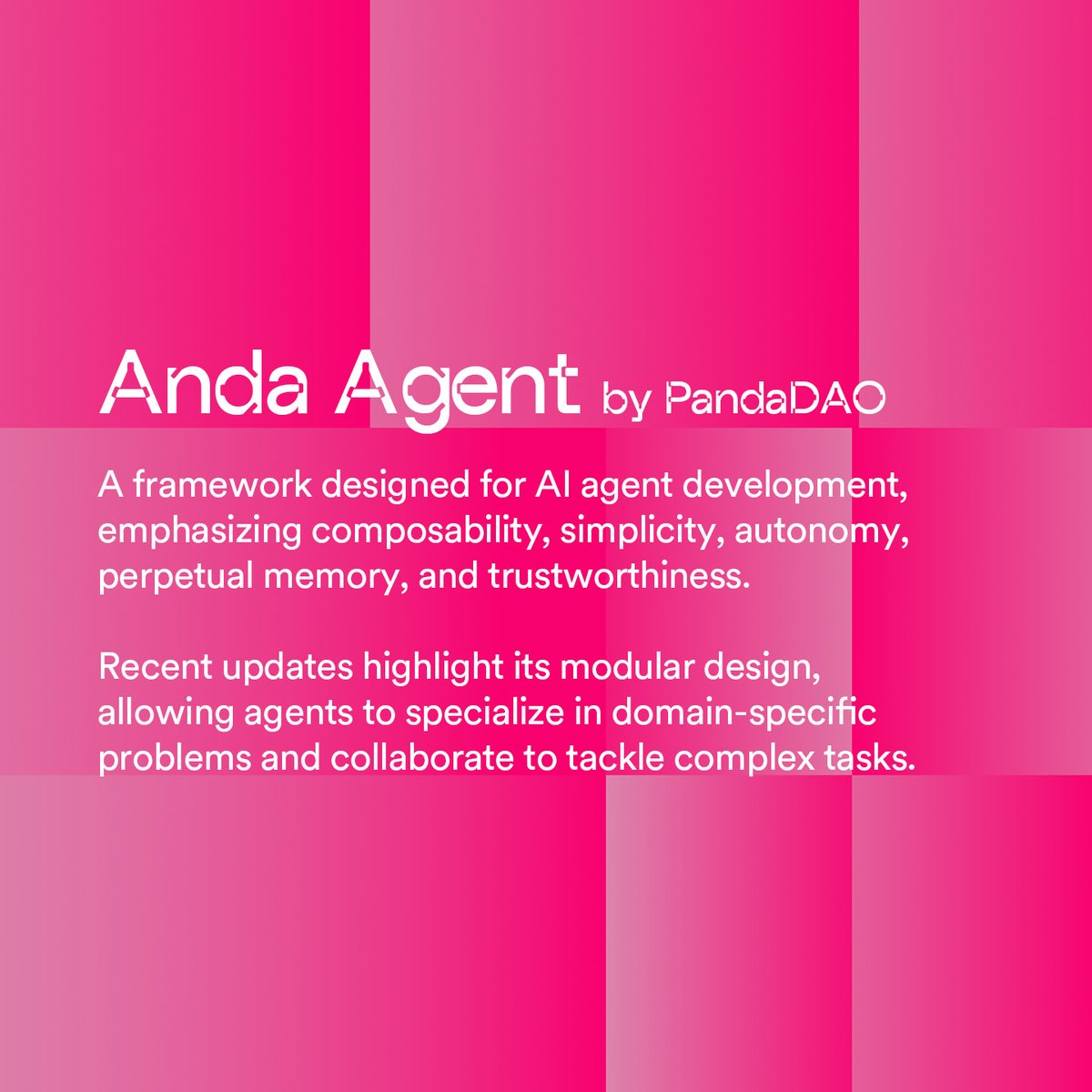 🔍 Built On ICP: <a href="/ICPandaDAO/">ICPanda ∞</a>'s Anda Framework

Building modular, composable AI agents that:

Operate with full autonomy
Store memory states onchain
Use permanent blockchain identities
Run in decentralized trusted environments

👉 internetcomputer.org/ai-agents