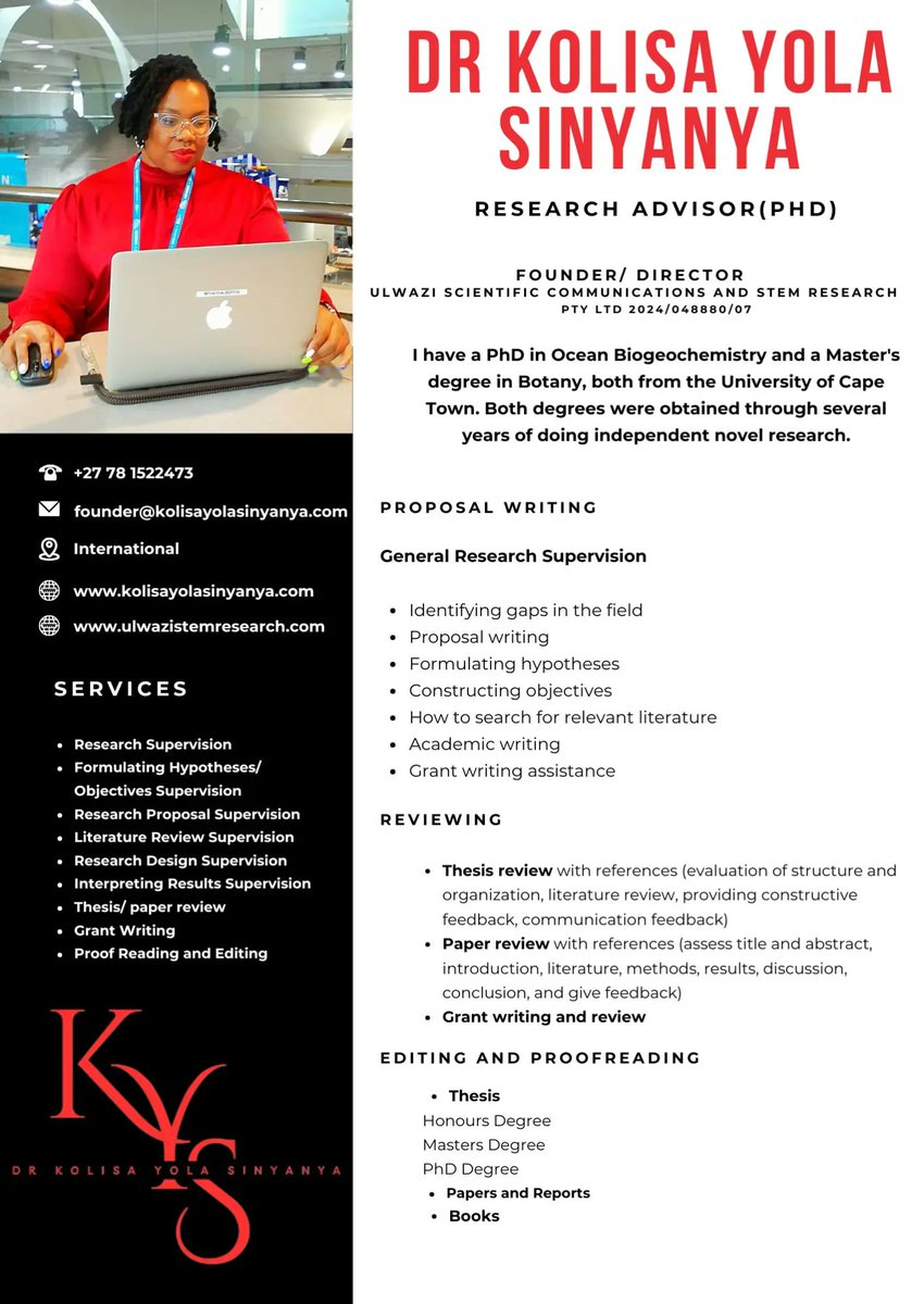 Kolie_Yola's tweet image. Drowning in deadlines? Stuck on writing, structure, or stats?
You’re not a bad researcher. You just need the right support. We help researchers write clearly, analyze confidently &amp;amp; finish strong.

Level up your research with our guidance.
#PhDLife #ResearchSupport #ThesisHelp