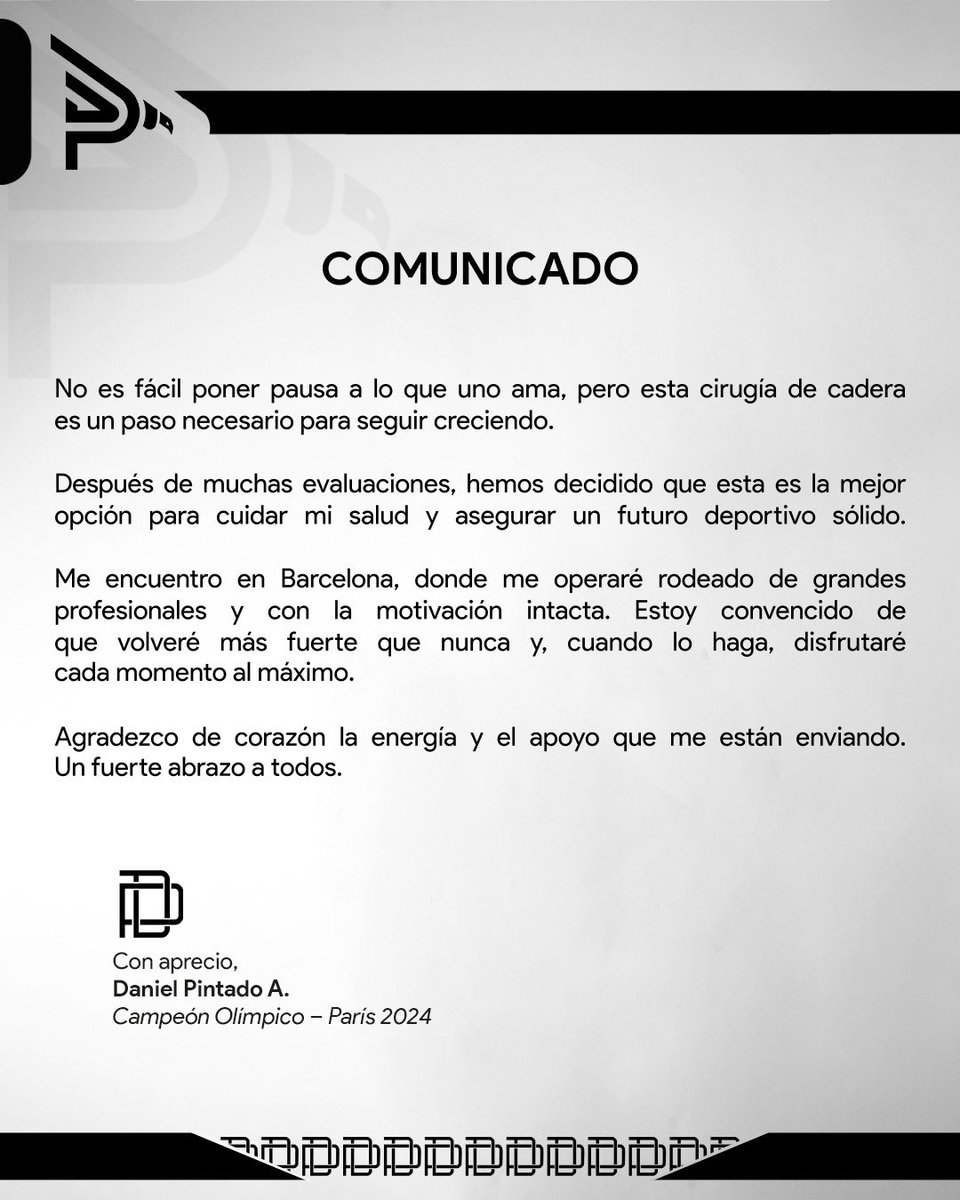 El día miércoles entro a quirófano para una intervención de mi cadera. 

Les agradezco mucho si me tienen presente en sus oraciones para una pronta recuperación. 

Nos vemos pronto 💪🏽🇪🇨