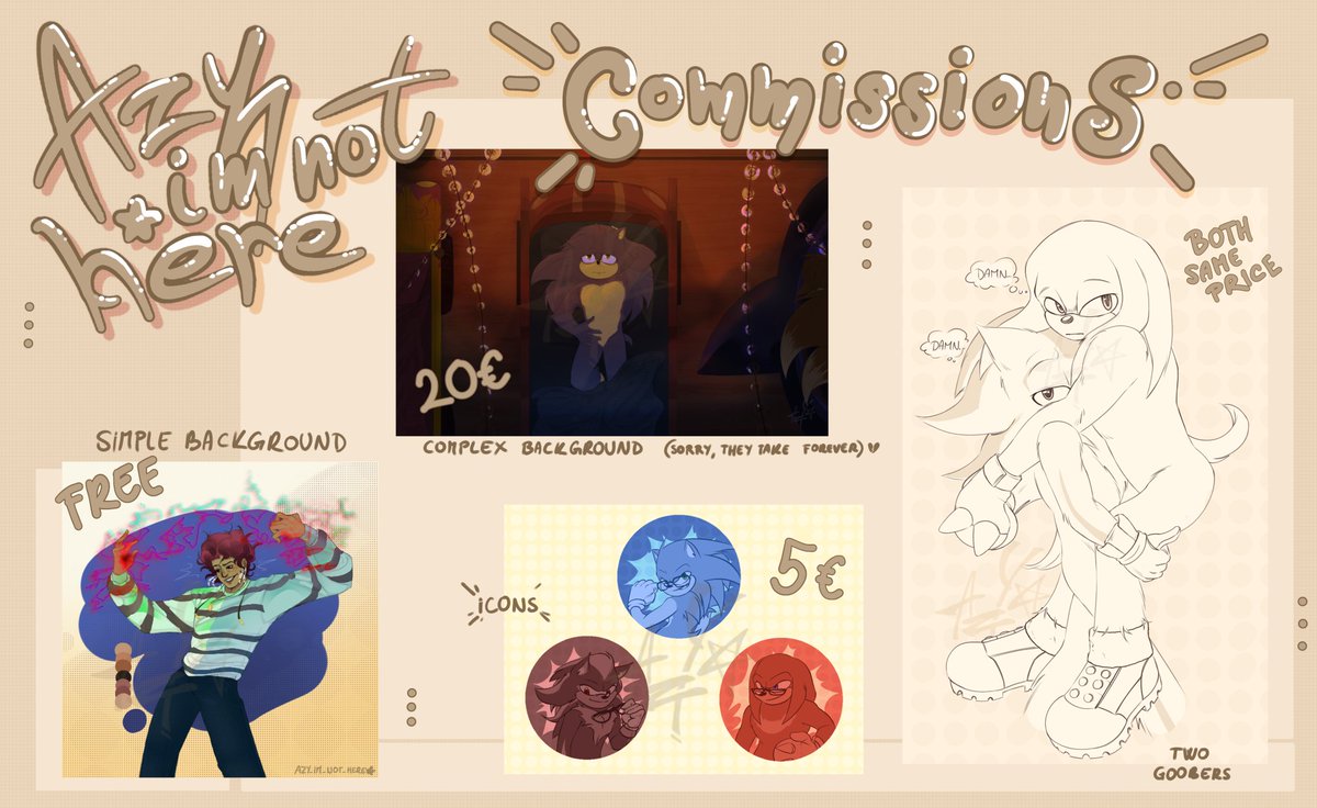 soup_is_not_az's tweet image. While hello there wonderful people, if it would be of anybody's fancy my commissions are wide open and inviting Mhm Mhm 😌
#commissionsopen #smallartist #ArtistOnTwitter #fypシ
Other socials:
linktr.ee/azyimnothere