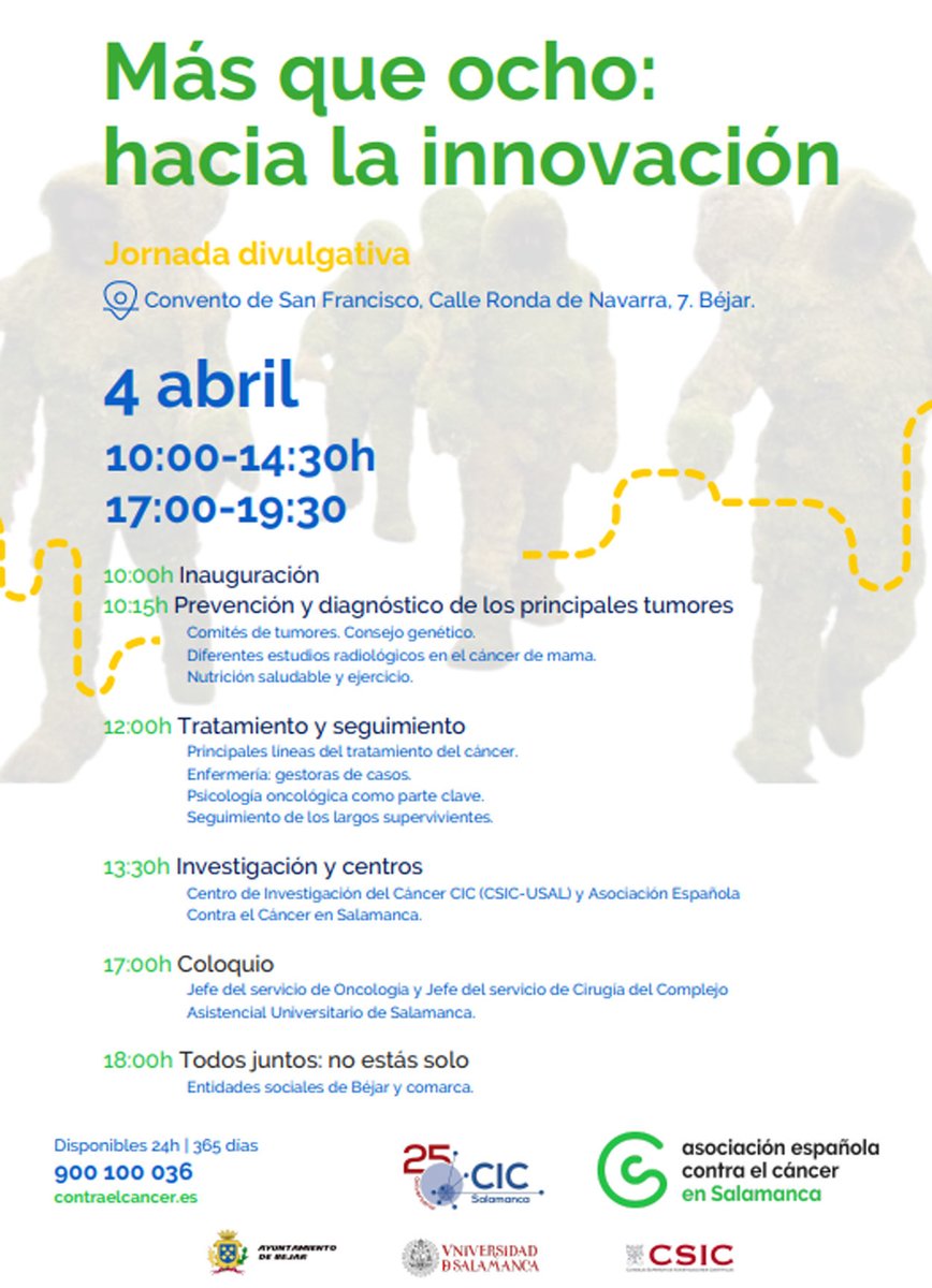 ✅ Encantado de que el <a href="/ciccancer/">Centro de Investigación del Cáncer/CSIC-USAL-FICUS</a>, a través del Dr <a href="/ToniHurtado8/">Toni Hurtado</a> , haya participado en este acto divulgativo sobre el cáncer en Béjar. Habrá más actos así sin duda. Uno será el día 1️⃣0️⃣ en el Colegio Fonseca de Salamanca ‼️ <a href="/usal/">Universidad de Salamanca</a> <a href="/csic/">CSIC</a> <a href="/ContraCancerSAL/">Asociación Contra el Cáncer SALAMANCA</a> <a href="/LaGacetaSA/">La Gaceta de Salamanca</a>