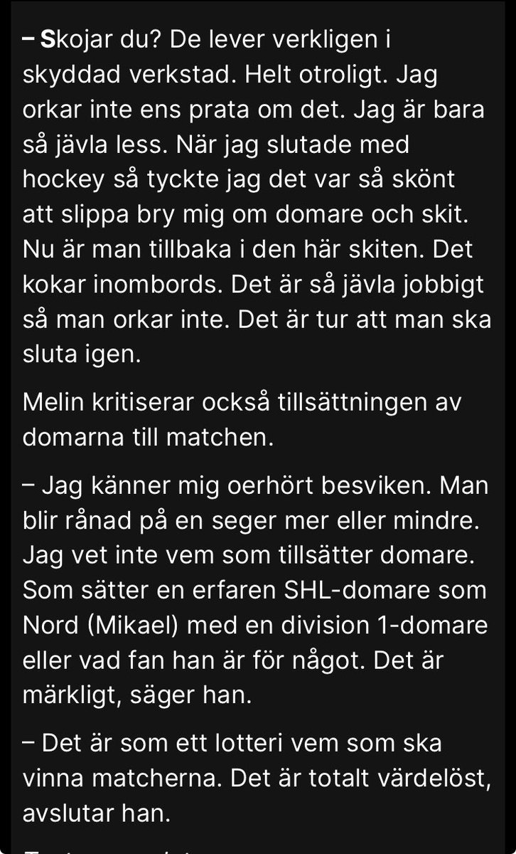 Rogga Melin ba kör. 
Gubben har inga filter.

🐝 expressen.se/sport/hockey/h…