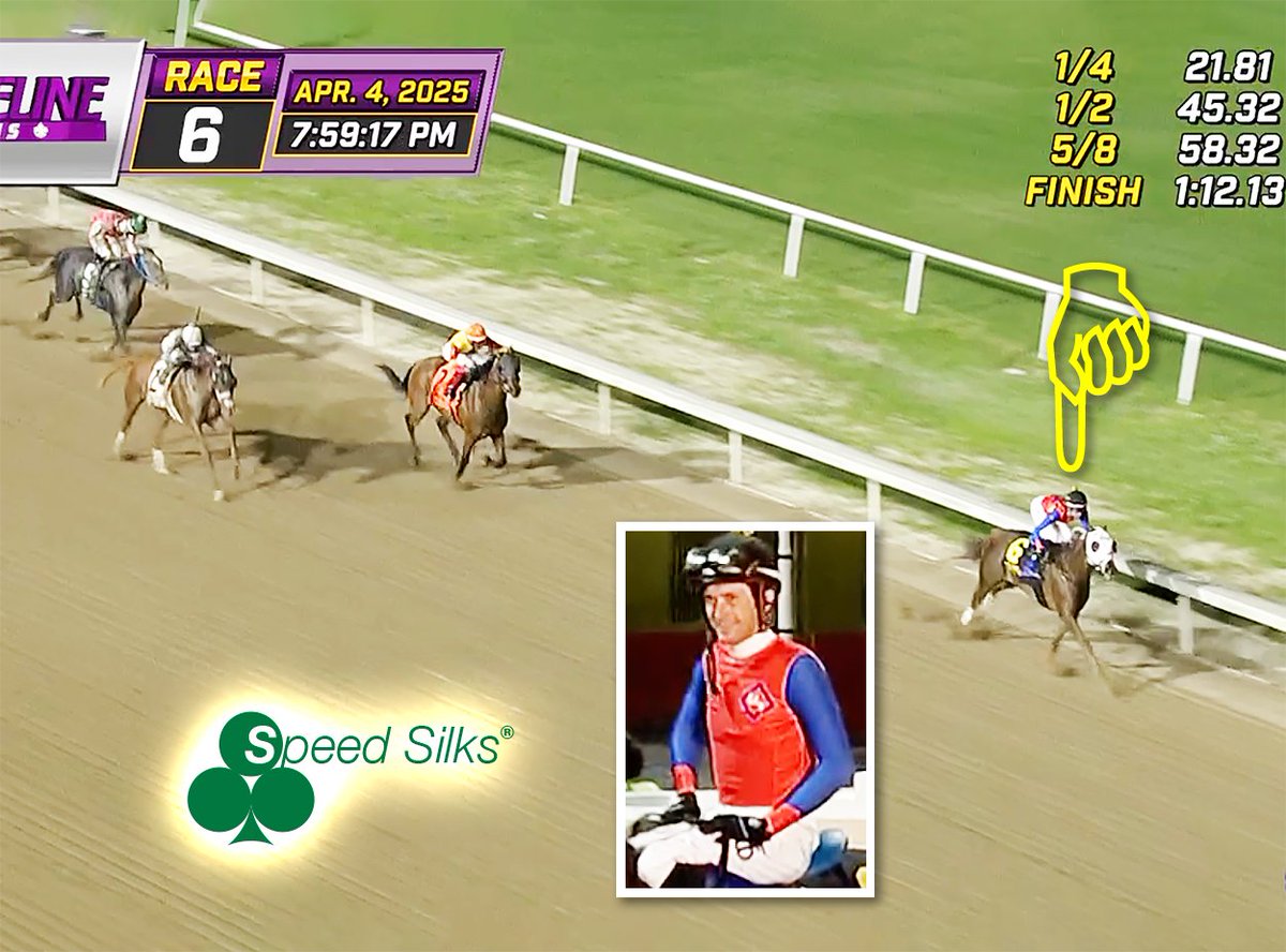 Speed Silks (@speedsilks) on Twitter photo WINNERS wear <a href="/SpeedSilks/">Speed Silks</a>®! FAST FLAME stops the clock in the Acadiana Stakes at <a href="/EVDRCH/">Evangeline Downs</a> w/jockey Timothy Thornton in Speed Silks brand jockey silks. 3-y-o filly trained by <a href="/mjsharp75_joe/">Joe Sharp / JSR Racing ⚪️🔴⚫️🏇🏻</a>, co-owned by Sarpy Creek & WG Racing. We've got the speed you need! Call us (806) 333-8589 or WINNERS wear <a href="/SpeedSilks/">Speed Silks</a>®! FAST FLAME stops the clock in the Acadiana Stakes at <a href="/EVDRCH/">Evangeline Downs</a> w/jockey Timothy Thornton in Speed Silks brand jockey silks. 3-y-o filly trained by <a href="/mjsharp75_joe/">Joe Sharp / JSR Racing ⚪️🔴⚫️🏇🏻</a>, co-owned by Sarpy Creek & WG Racing. We've got the speed you need! Call us (806) 333-8589 or