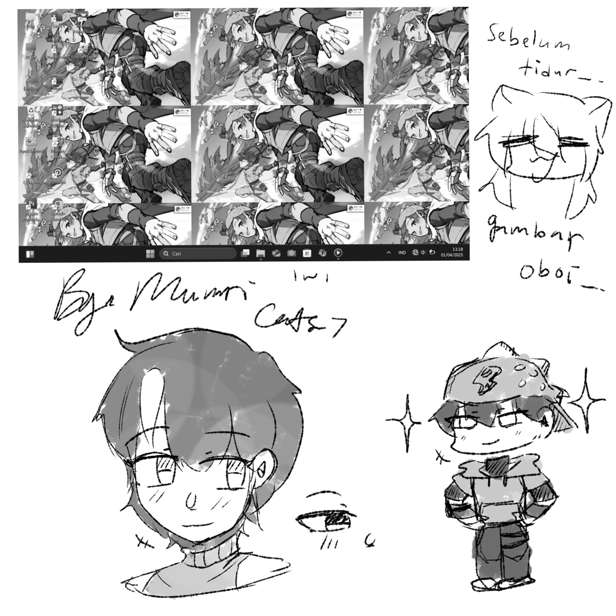 aja_a78448's tweet photo. Gambaran aku semasa Pulkam ni... memang lah just nak belajar iseng gambar ni...
sering gambar waktu malam...

Aku masih cuba gambar dagu ngan betul...

#boboiboy #boboiboyfanart #fanart #boboiboyreverse #ibispaint #digitalart #doodle https://t.co/6mUDCFEysZ