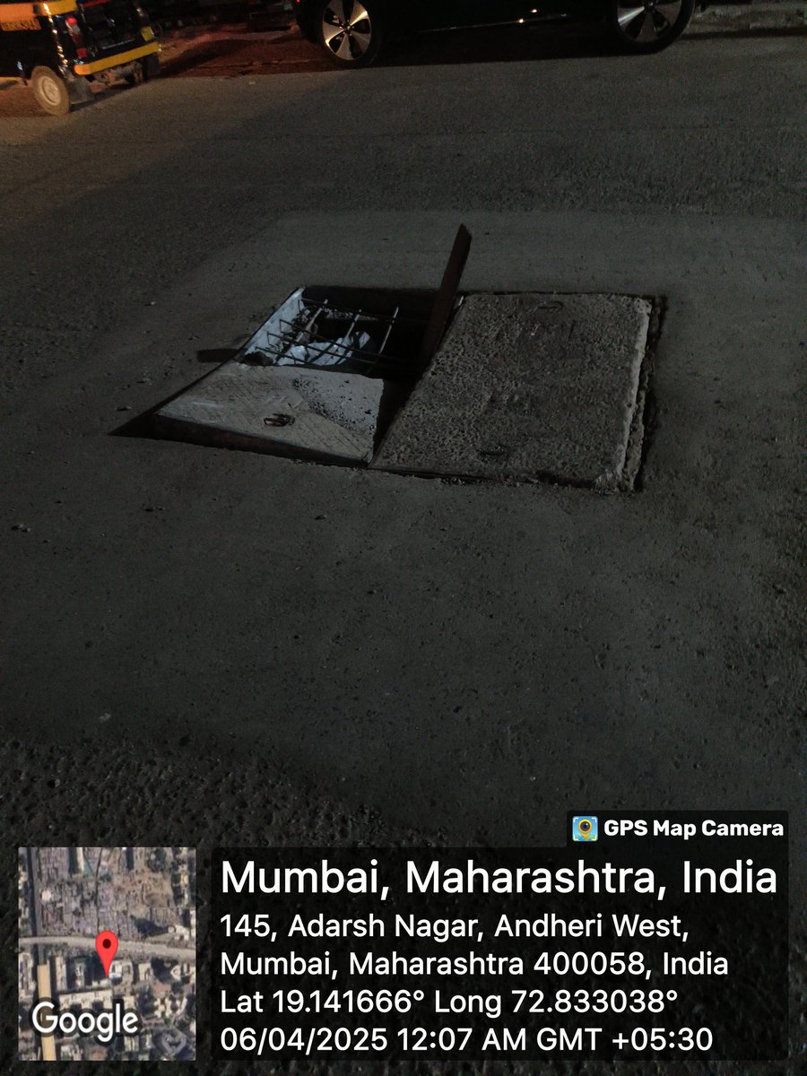 mazharabkhan's tweet image. @mybmc @mybmcWardKW @MTPHereToHelp  A manhole at Dhapa is totally destroyed near Infinity Signal (signal off), Link Road on 90 Feet Road, opp. Sthamba Global Brews, Andheri West. It’s a major hazard—please repair it urgently!