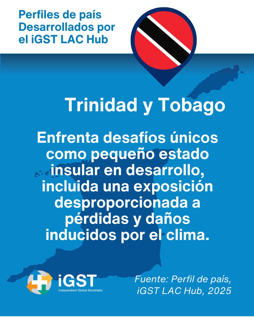 ¿Conoces el contexto climático de Trinidad y Tobago? Te compartimos parte de los hallazgos reportados en el Perfil de País desarrollado por el iGST LAC Hub, el cual puedes consultar en: iniciativaclimatica.org/igst-lac-hub/