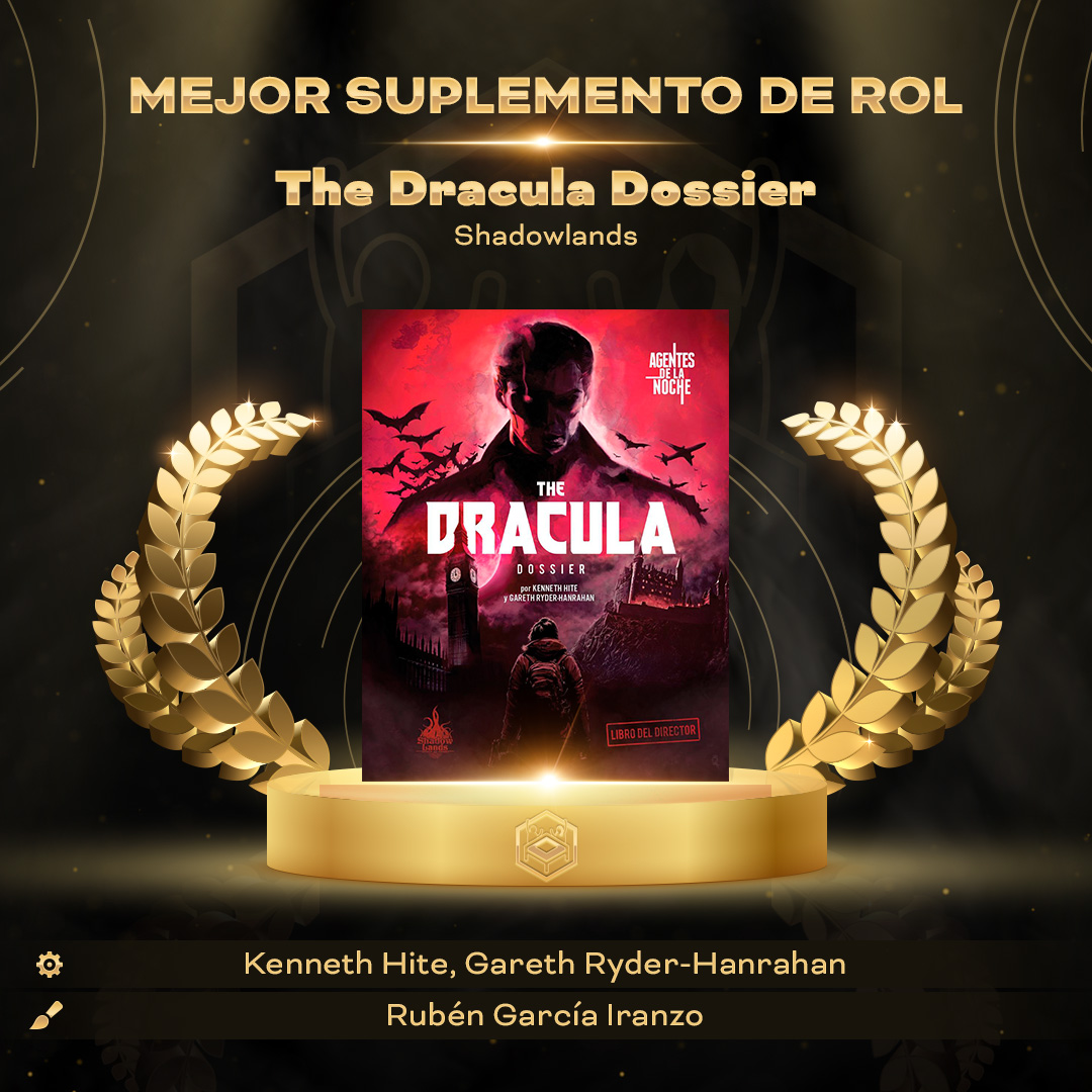 TabulaPremios (@tabulapremios) on Twitter photo El premio al mejor suplemento de rol es para…
“The Dracula Dossier” publicado por <a href="/Shadowlandsed/">Shadowlands</a>
<a href="/FestivalJoc/">FestivalJocPirineu</a>
<a href="/ajlaseu/">Ajuntament de la Seu d'Urgell</a>
<a href="/MathomStore/">Mathom</a>
<a href="/FanConBCN/">FanCon 2024 🎲🧙♂️</a>
<a href="/Funandtables/">Fun and Tables</a>
<a href="/MononokeCafe/">MononokeCafé</a> El premio al mejor suplemento de rol es para…
“The Dracula Dossier” publicado por <a href="/Shadowlandsed/">Shadowlands</a>
<a href="/FestivalJoc/">FestivalJocPirineu</a>
<a href="/ajlaseu/">Ajuntament de la Seu d'Urgell</a>
<a href="/MathomStore/">Mathom</a>
<a href="/FanConBCN/">FanCon 2024 🎲🧙♂️</a>
<a href="/Funandtables/">Fun and Tables</a>
<a href="/MononokeCafe/">MononokeCafé</a>