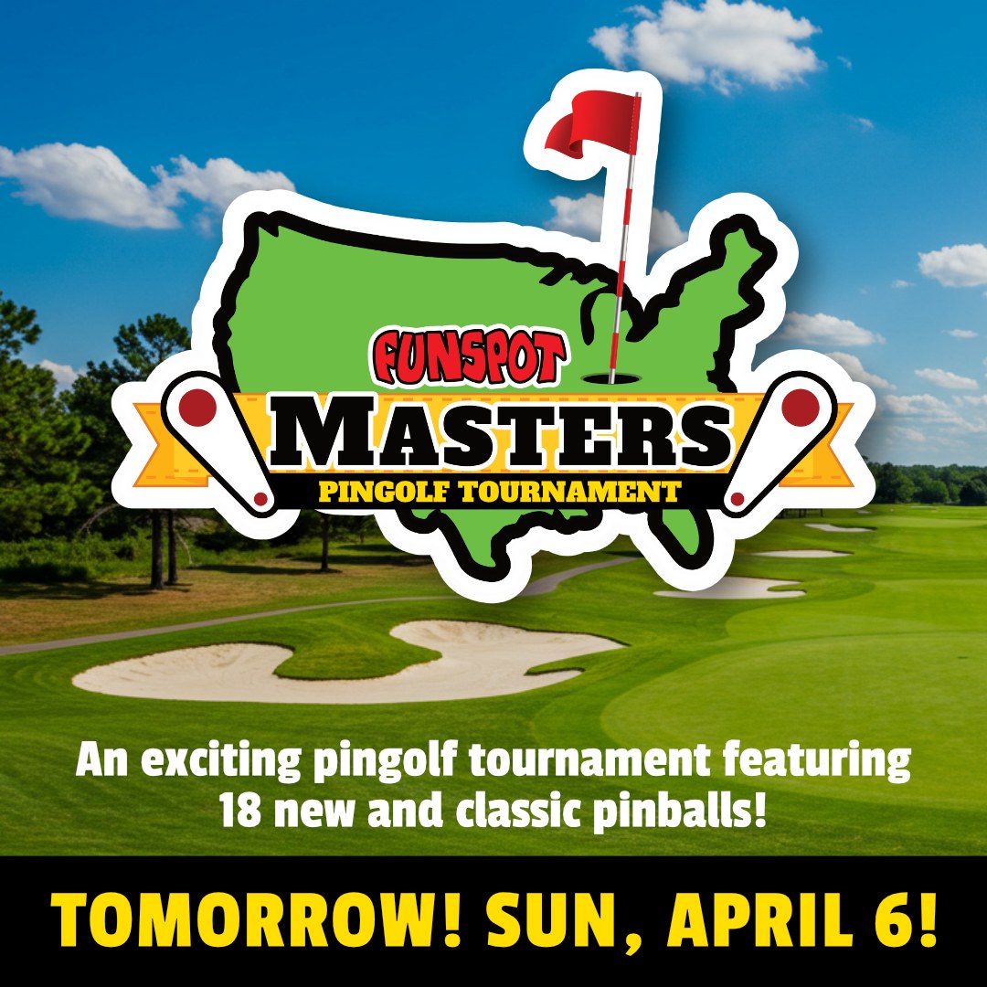 funspotnh's tweet image. Don't forget! The Funspot Masters Pingolf Tournament is TOMORROW, Sunday, April 6th! 🗓️ Qualify through 18 holes, then battle it out in the finals! Lunch is on us! 🍕 Register now! 👉 matchplay.live/mastersweekend…

#Pingolf #TournamentTime #Funspot