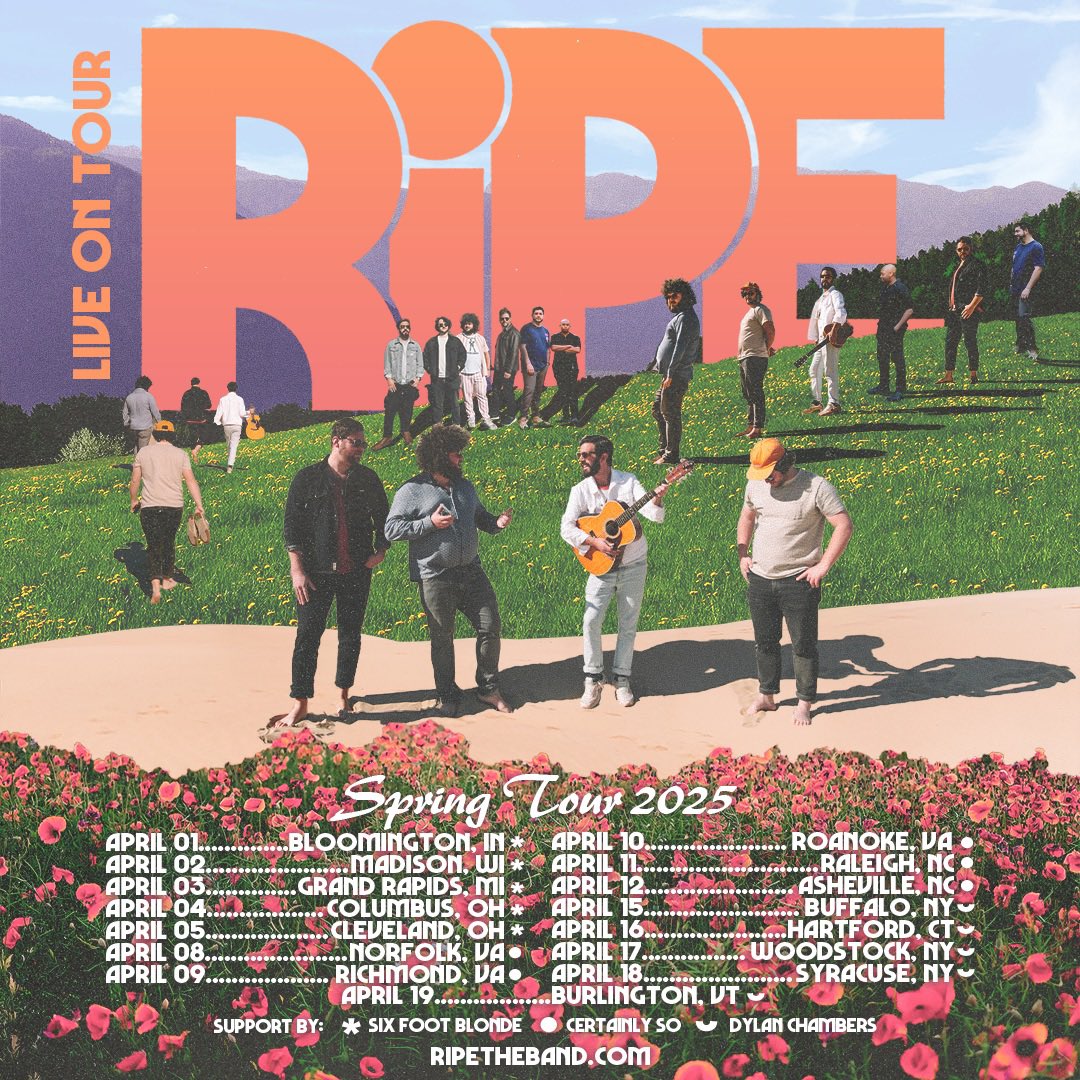 Dylan Chambers (@dylan_chambers) on Twitter photo I’m opening for <a href="/ripe_love/">Ripe (The Band)</a>! 🚐✨🎸
📍4/15 Buffalo, NY – Asbury Hall
📍4/16 Hartford, CT – Infinity Hall
📍4/17 Woodstock, NY – Bearsville Theater
📍4/18 Syracuse, NY – Middle Ages Concert Hall
📍4/19 Burlington, VT – Higher Ground Ballroom
Tickets: ripetheband.com I’m opening for <a href="/ripe_love/">Ripe (The Band)</a>! 🚐✨🎸
📍4/15 Buffalo, NY – Asbury Hall
📍4/16 Hartford, CT – Infinity Hall
📍4/17 Woodstock, NY – Bearsville Theater
📍4/18 Syracuse, NY – Middle Ages Concert Hall
📍4/19 Burlington, VT – Higher Ground Ballroom
Tickets: ripetheband.com