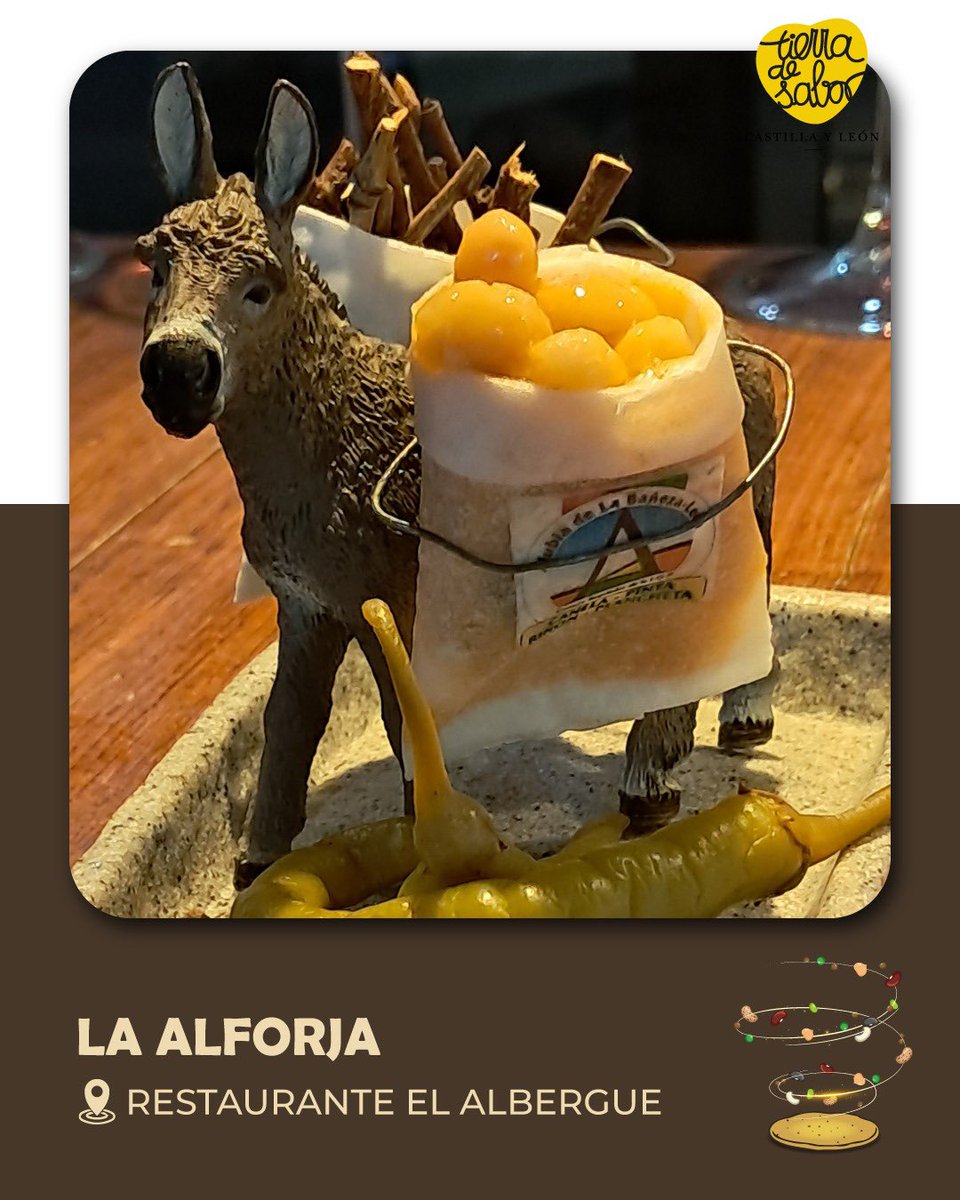 «La Alforja» de #MiguelEspinosa hace referencia a la recolecta de las legumbres junto con la recogida de la leña para las cocinas de antaño, con el único medio de transporte que había. 

Prueba y valora esta #tapa en #elalbergue en Calahorra, #LaRioja 

#desTAPAlasLEGUMBRES