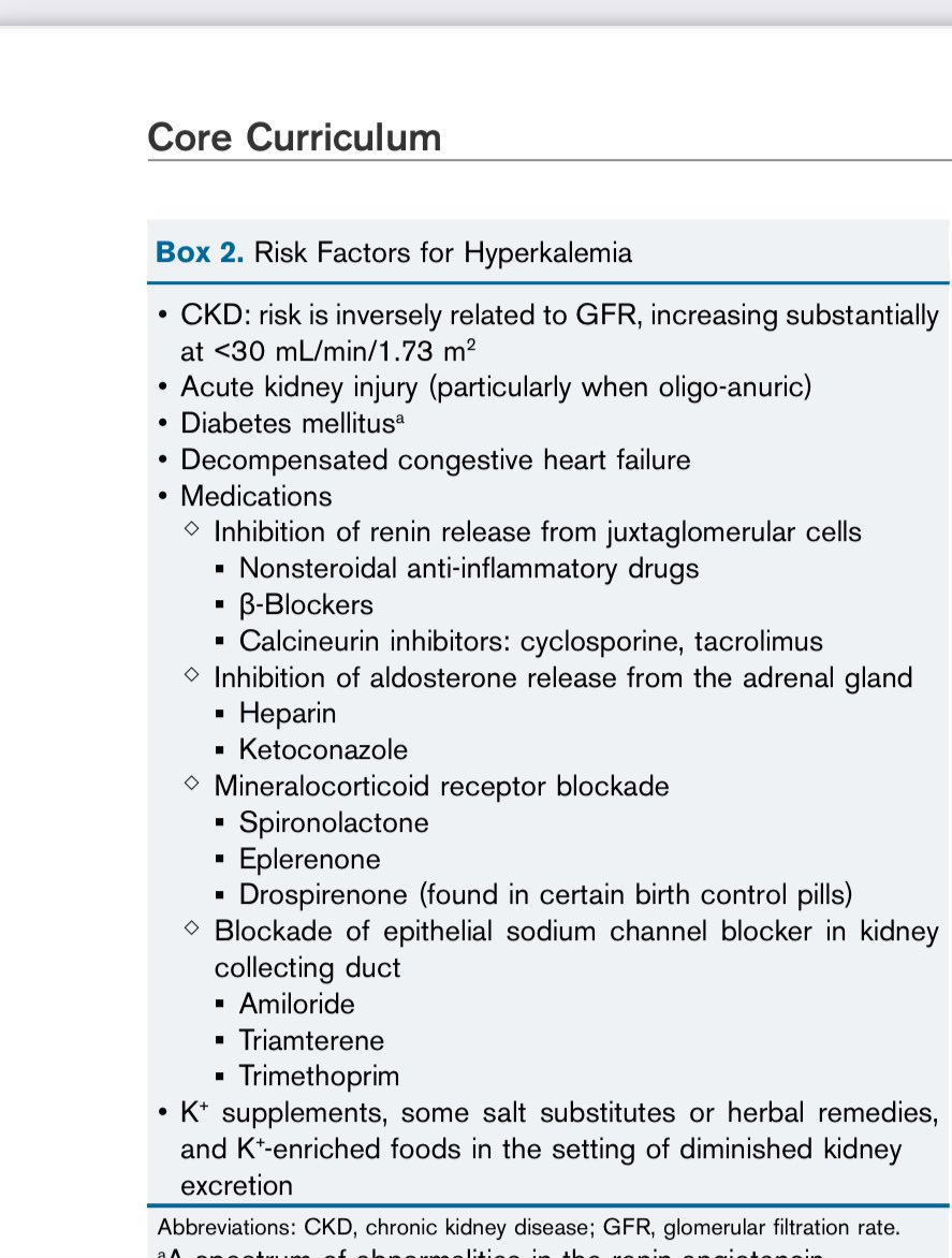 🫘Risk factors for hyperkalemia 

😦 Beware of salt substitutes/low sodium salt 🧂 in CKD 

<a href="/AJKDonline/">AJKD</a> 

ajkd.org/action/showPdf…