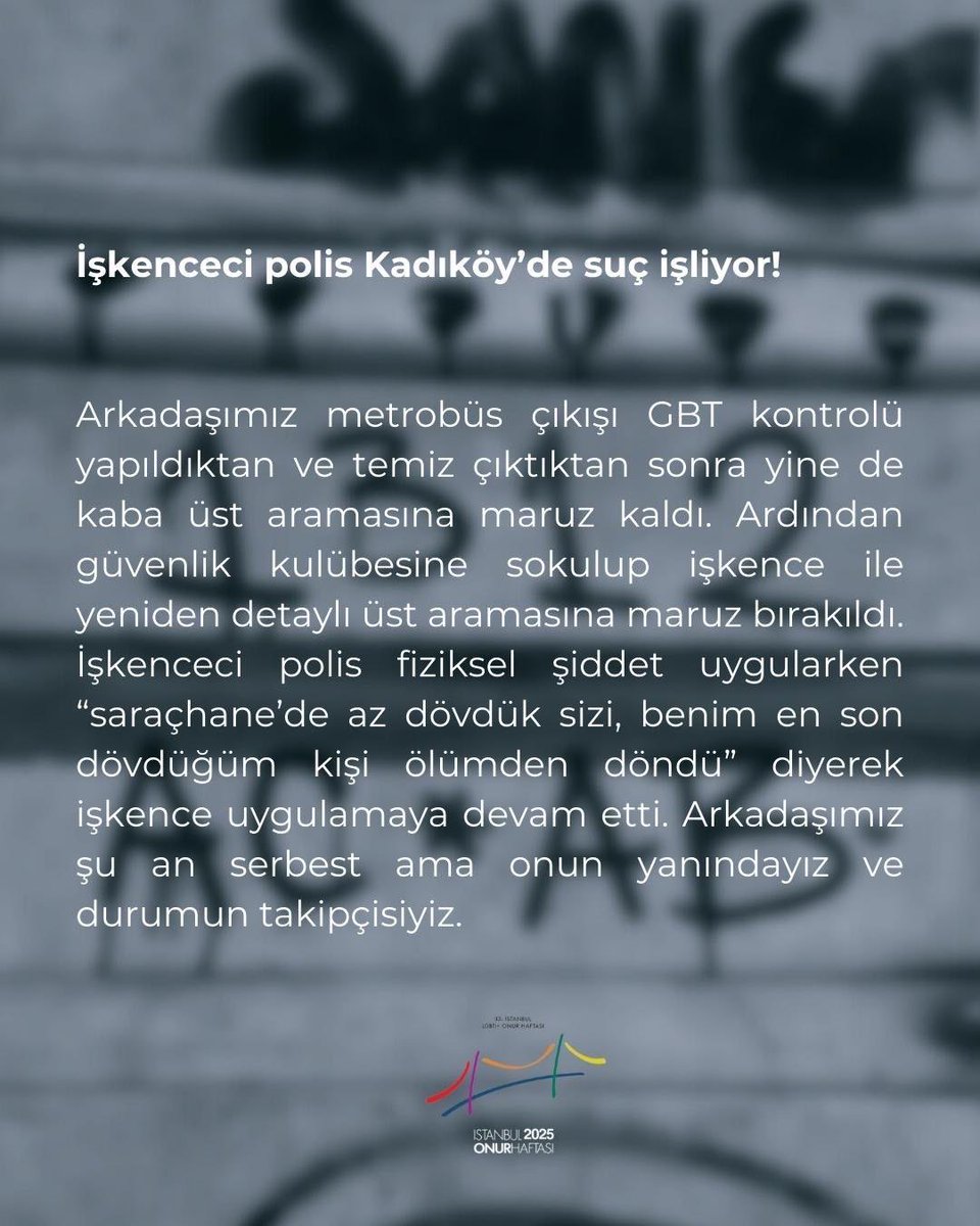 **tetikleyici içerik** 

İşkenceci polis Kadıköy’de suç işliyor!