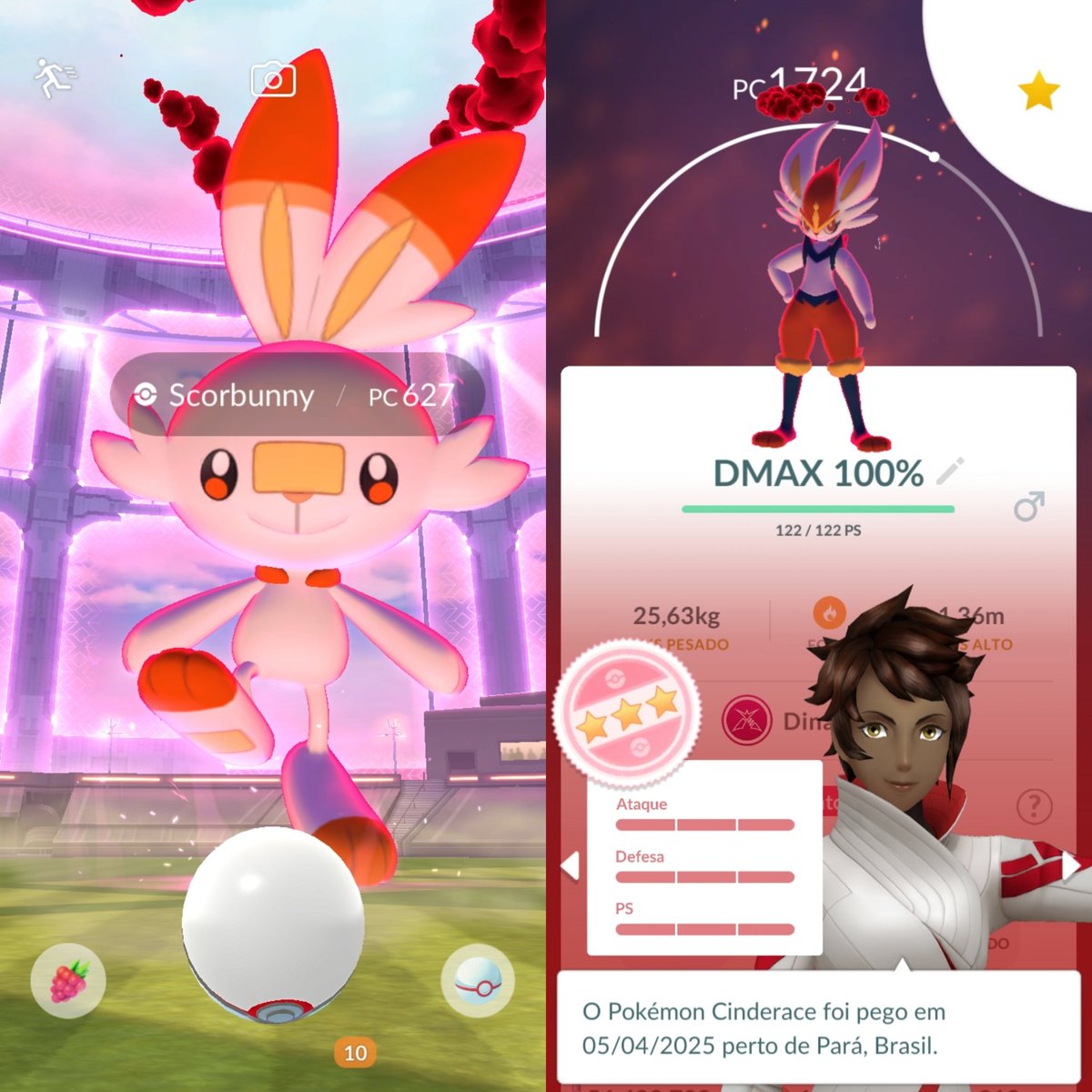 Scorbunny Dinamax 100% 😎🔥

Uma pausa no Dia de Reides, pra gastar umas partículas MAX, só não pensei que viria meu primeiro Dinamax Hundo 😍🔥

#PokemonGO #Pokemon #Scorbunny #Dinamax #Hundo