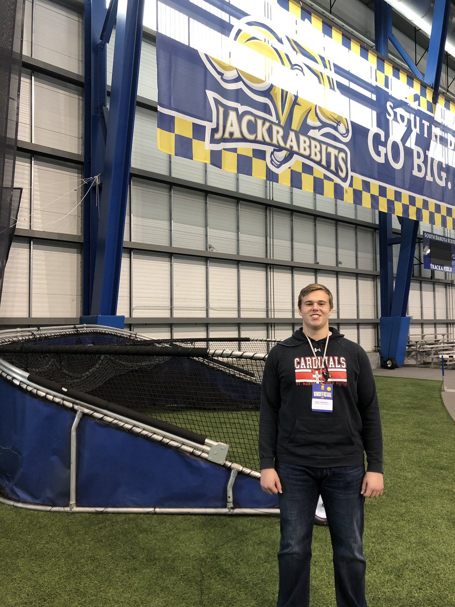 Had a great visit at <a href="/GoJacksFB/">SDSU Football</a> this morning!  Thanks to <a href="/Coach_Benedetto/">Vince Benedetto</a> <a href="/CoachBangSDSU/">Coach Mike Bangtson</a> <a href="/CoachDtjackson/">Dan Jackson</a> for introducing me to Go Big, Go Blue, Go Jacks! <a href="/StMaryFB/">St Mary Cardinal Football</a>